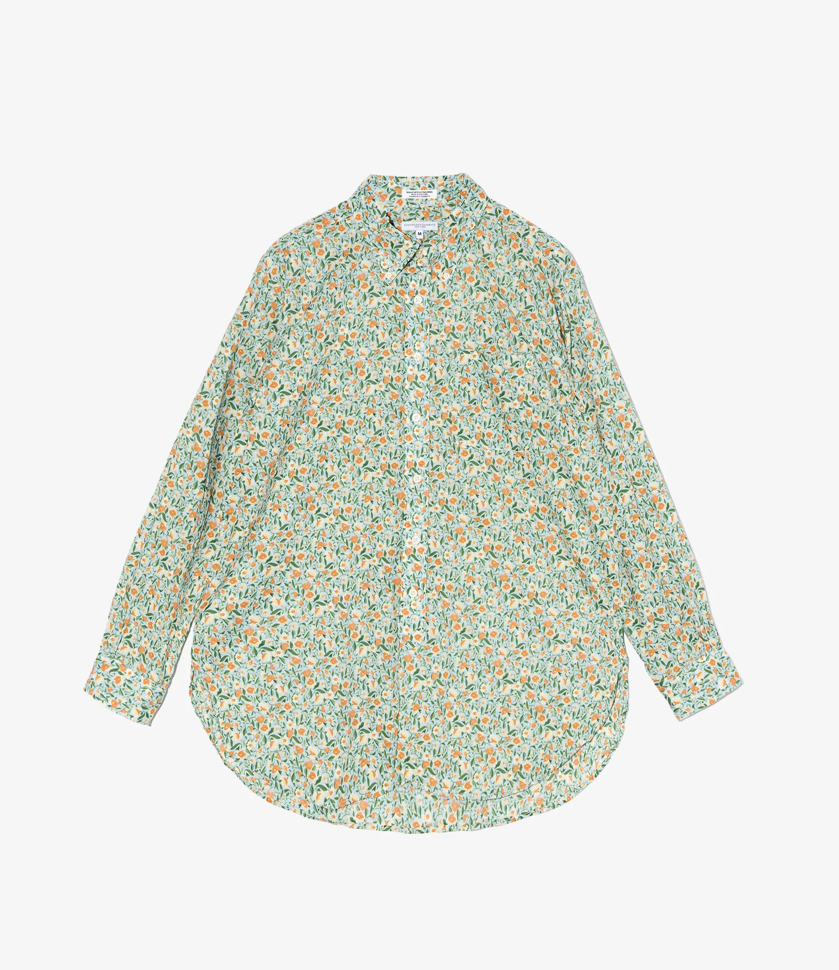 19th Century BD Shirt – Blue Floral Cotton Lawn