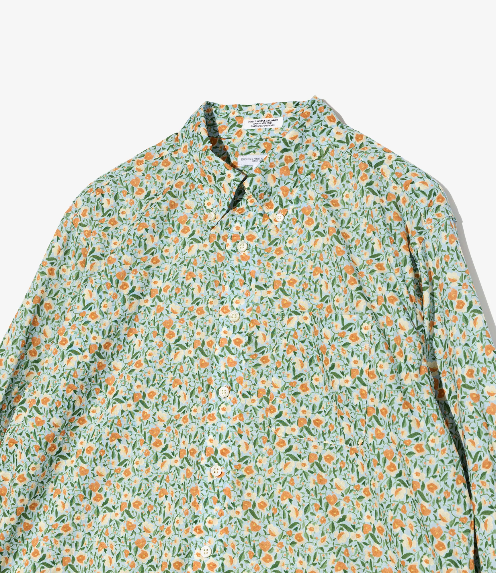 19th Century BD Shirt – Blue Floral Cotton Lawn - Image 3
