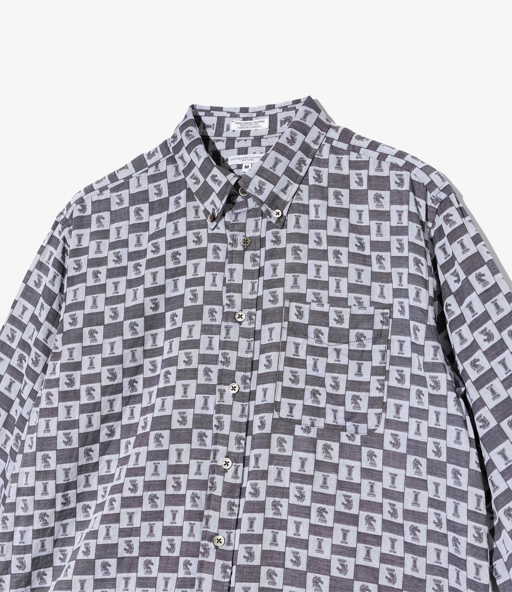 19th Century BD Shirt – Grey 'Chess' Jacquard - Image 3