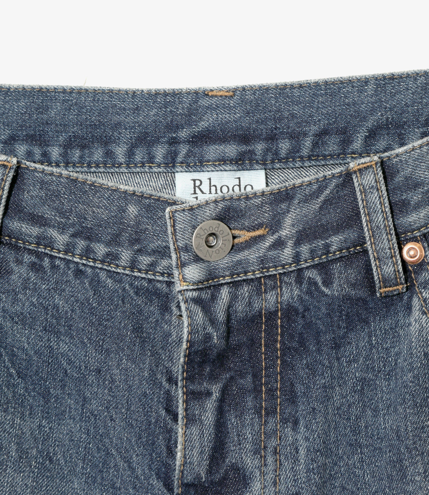 5 Pockets Pant – Indigo Damaged Denim - Image 3