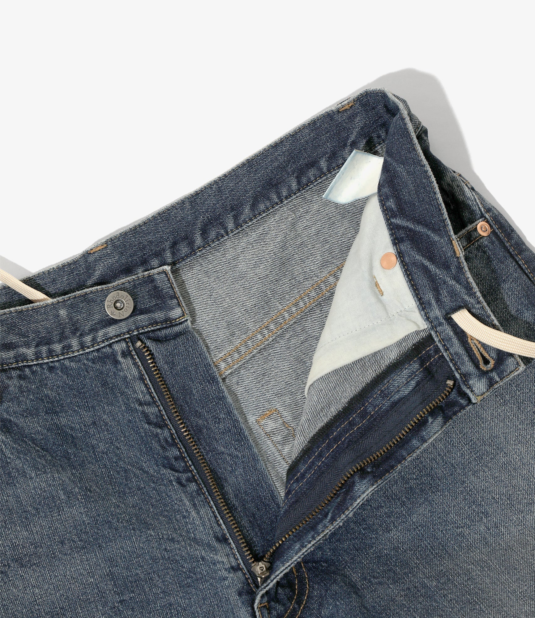 5 Pockets Pant – Indigo Damaged Denim - Image 4