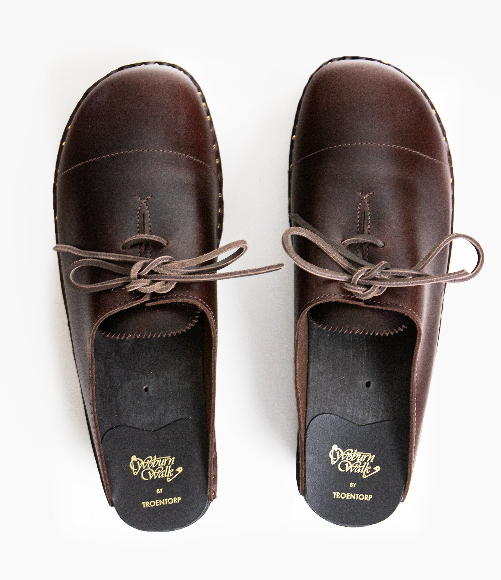 'Alps' Centre Lace Clog – Brown Leather - Image 3