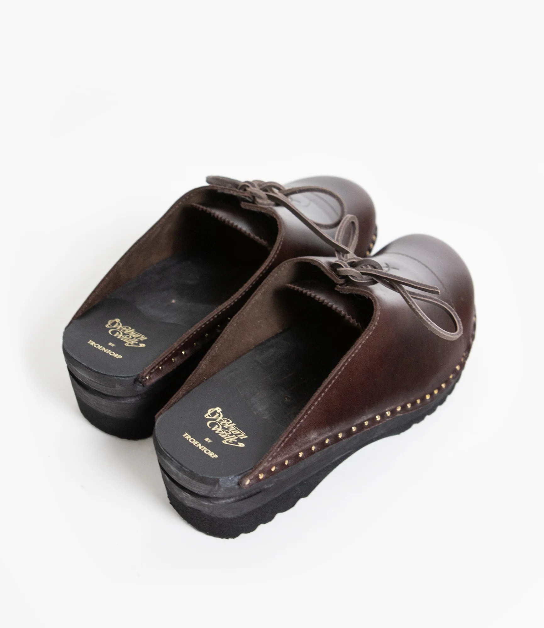 'Alps' Centre Lace Clog – Brown Leather - Image 4