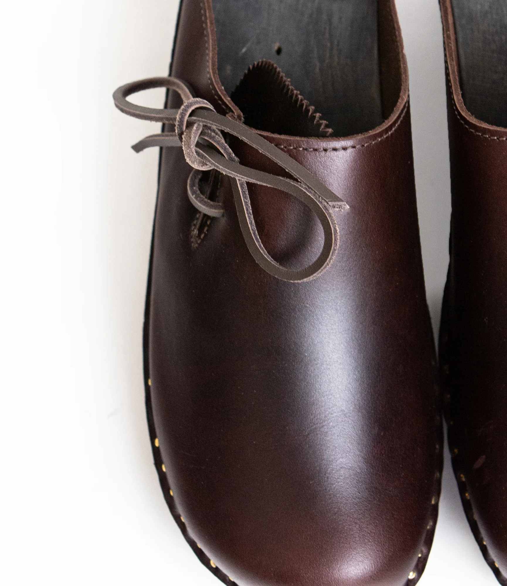 'Alps' Side Lace Clog – Brown Leather - Image 5