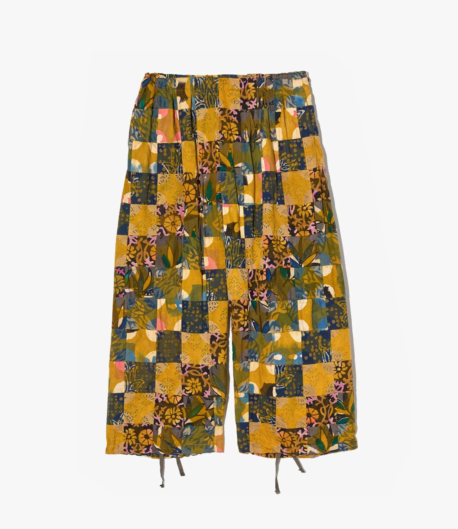 Balloon Pant – Olive Mixed Pattern Patchwork