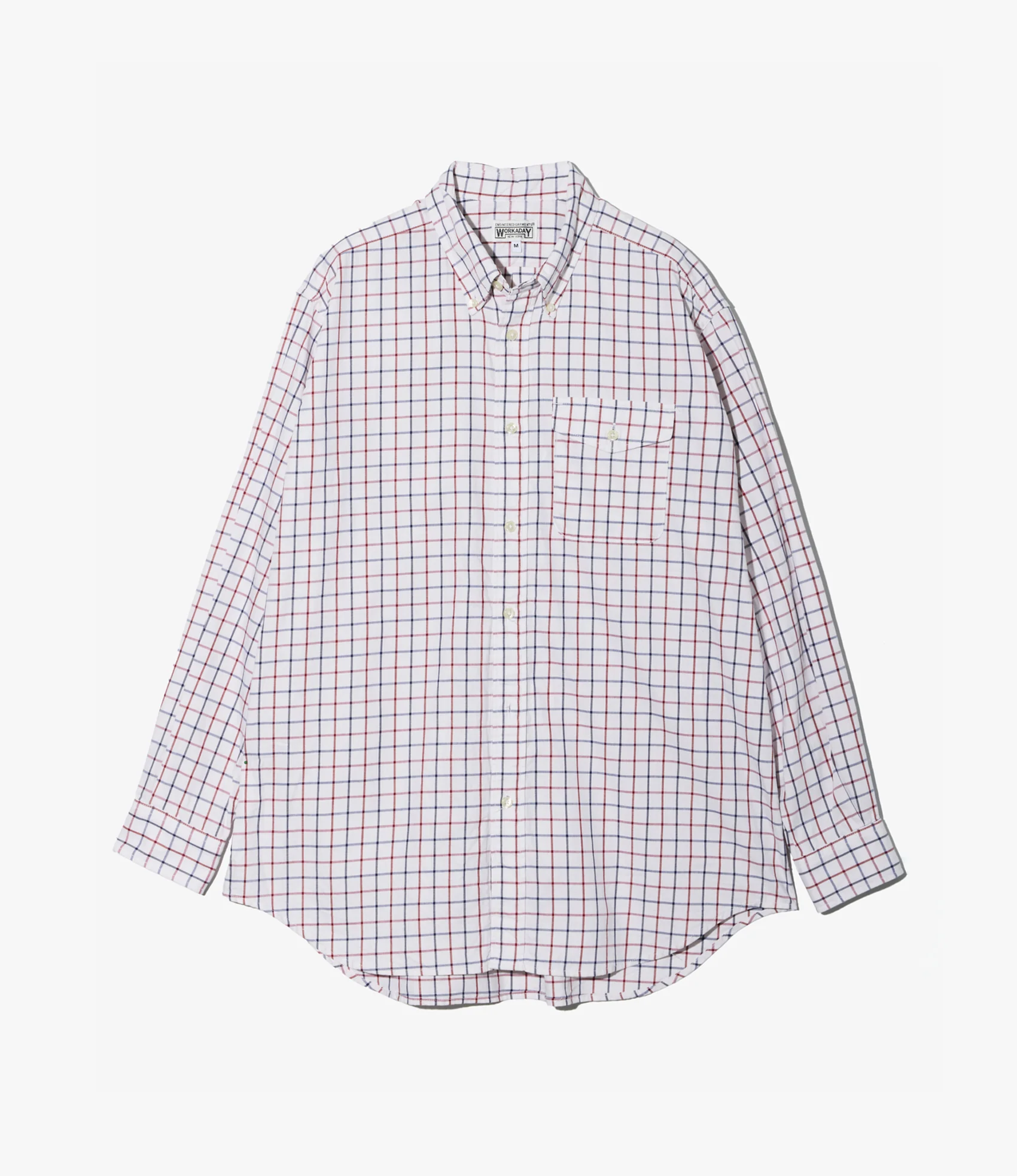 Button Down Shirt – White/Red/Blue Big Tattersall