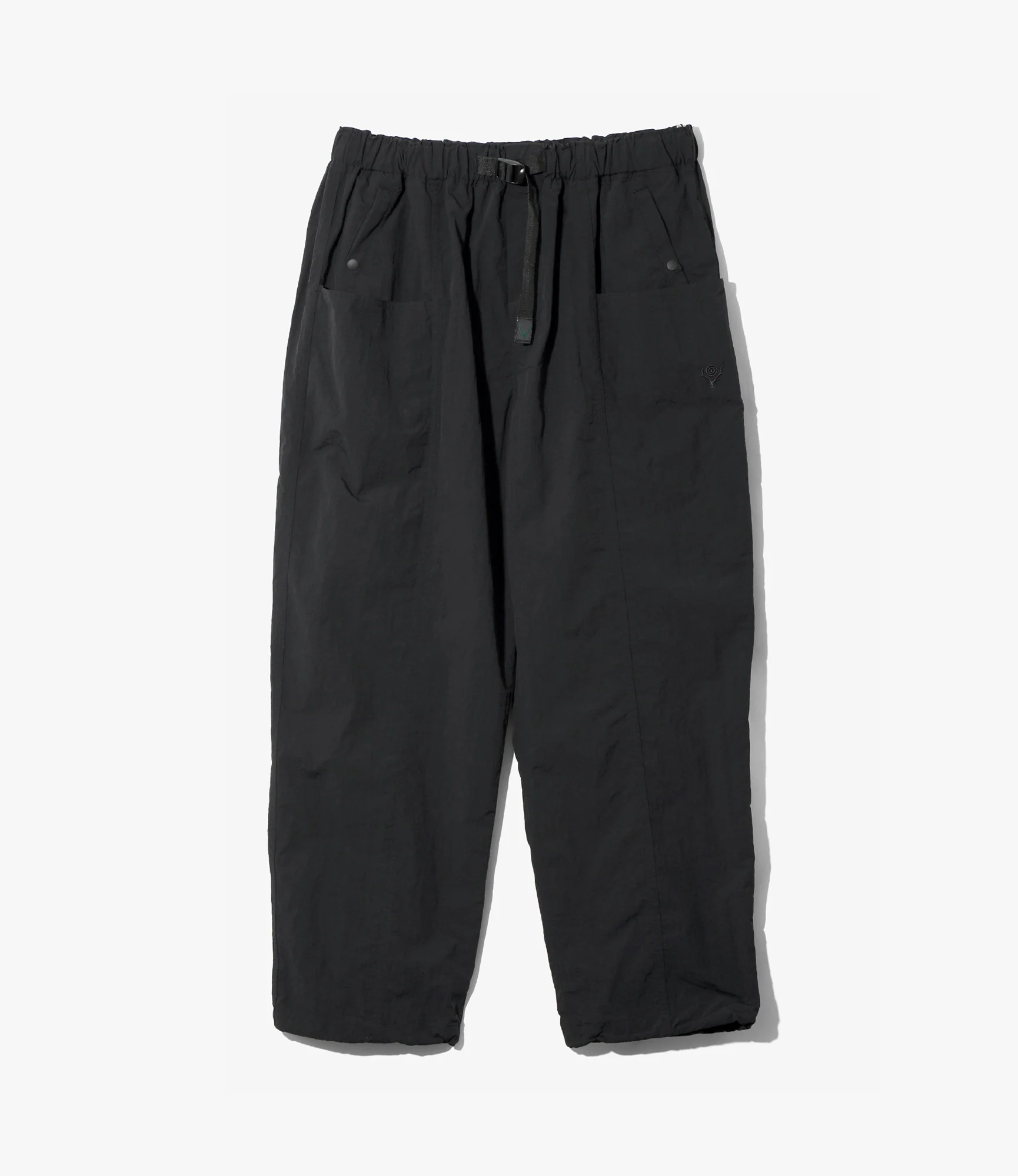 Belted Centre Seam Pant – Black Ripstop Nylon