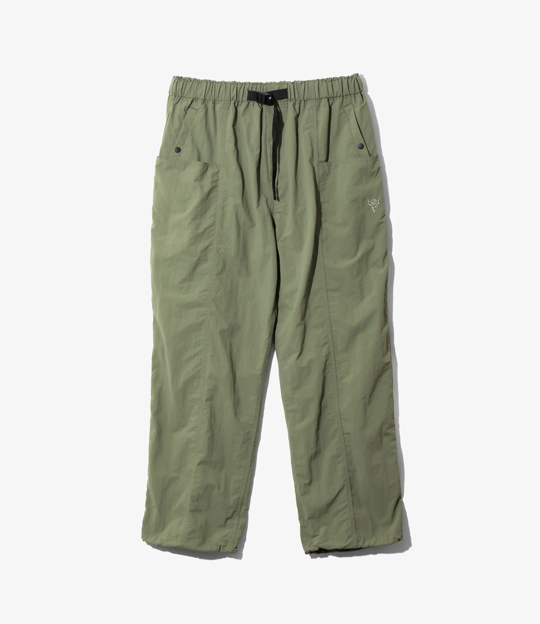 Belted Centre Seam Pant – Olive Ripstop Nylon