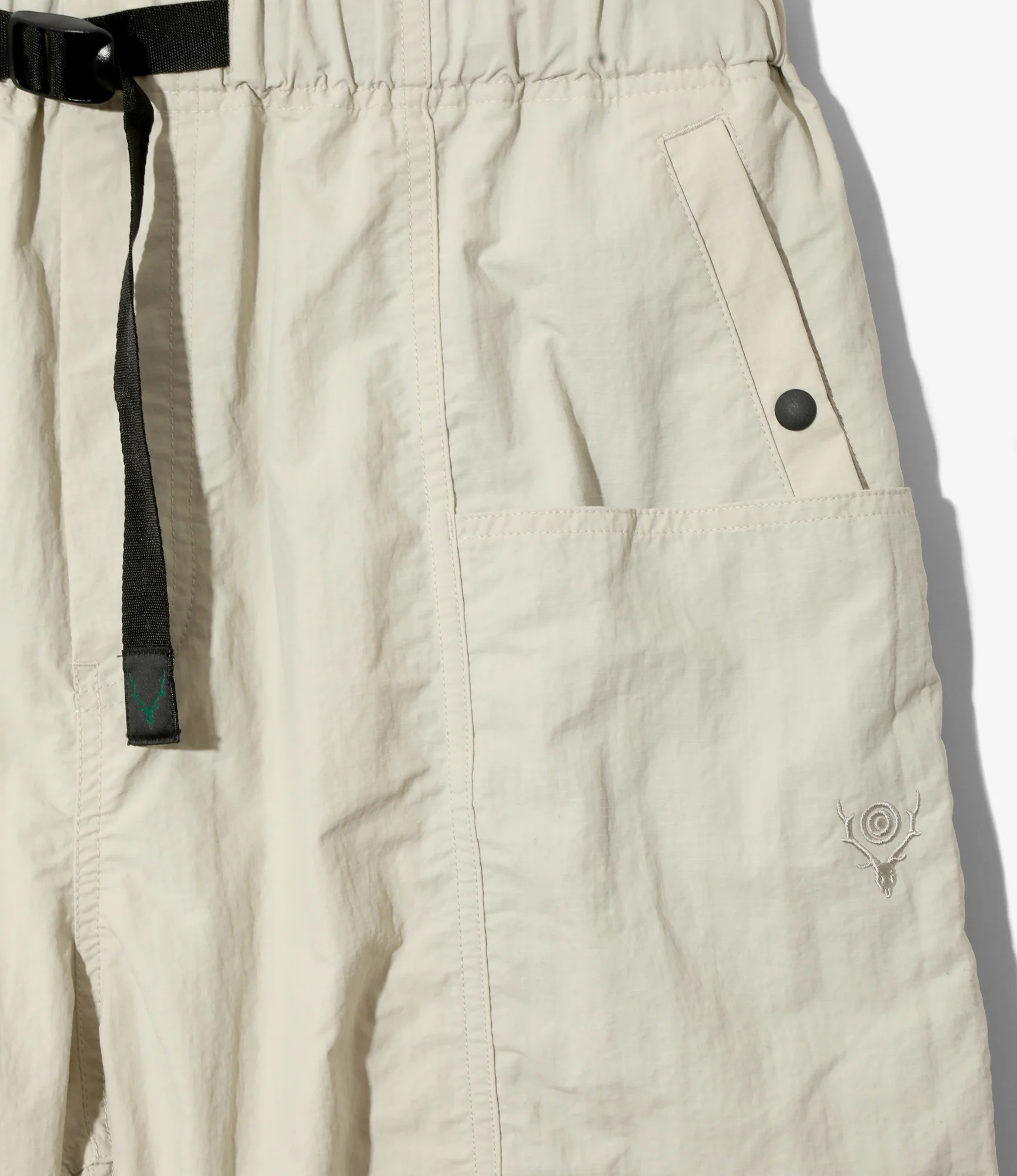 Belted Centre Seam Short – Ivory Ripstop Nylon - Image 2