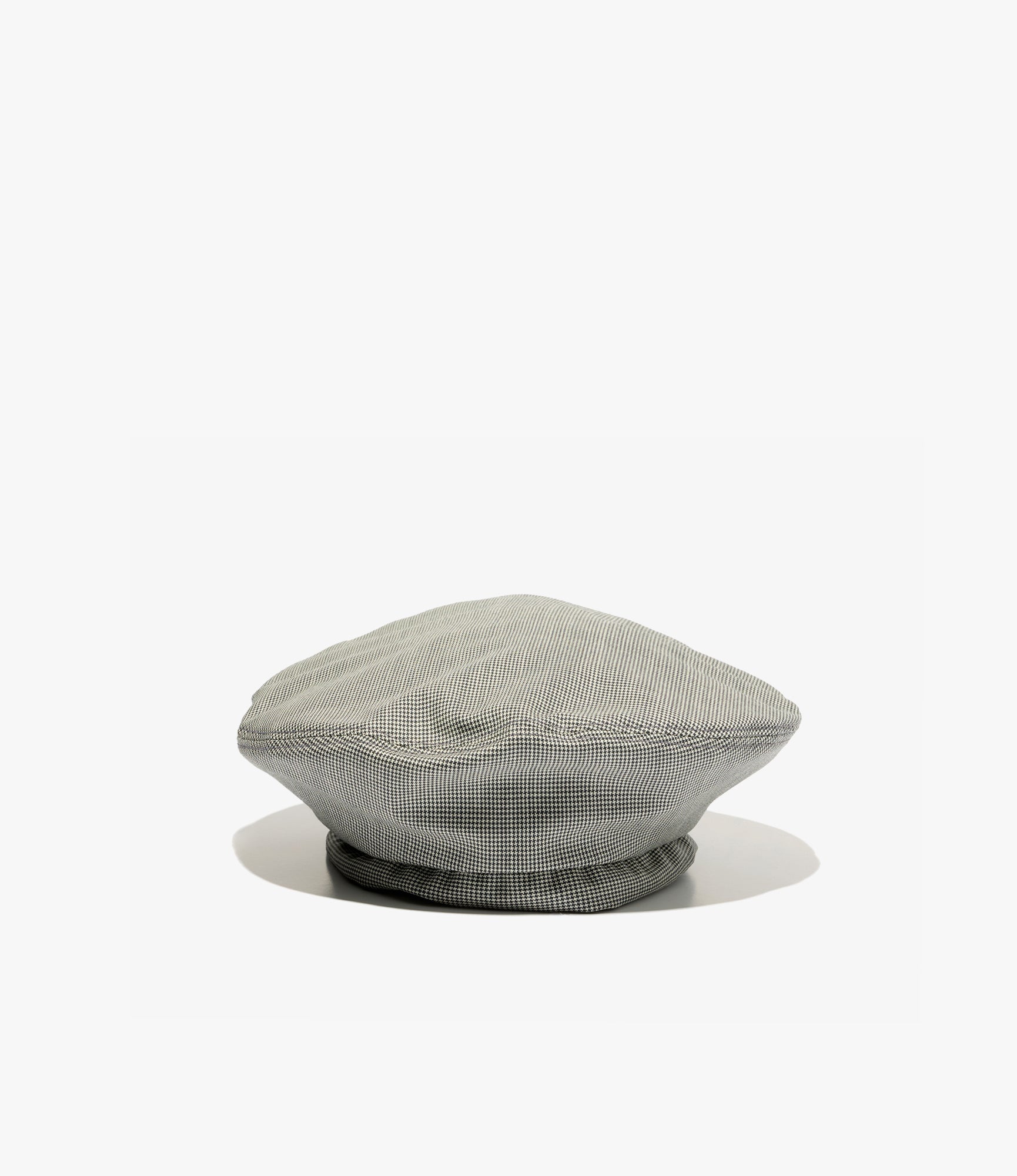Beret – Grey Micro Houndstooth Tropical Wool
