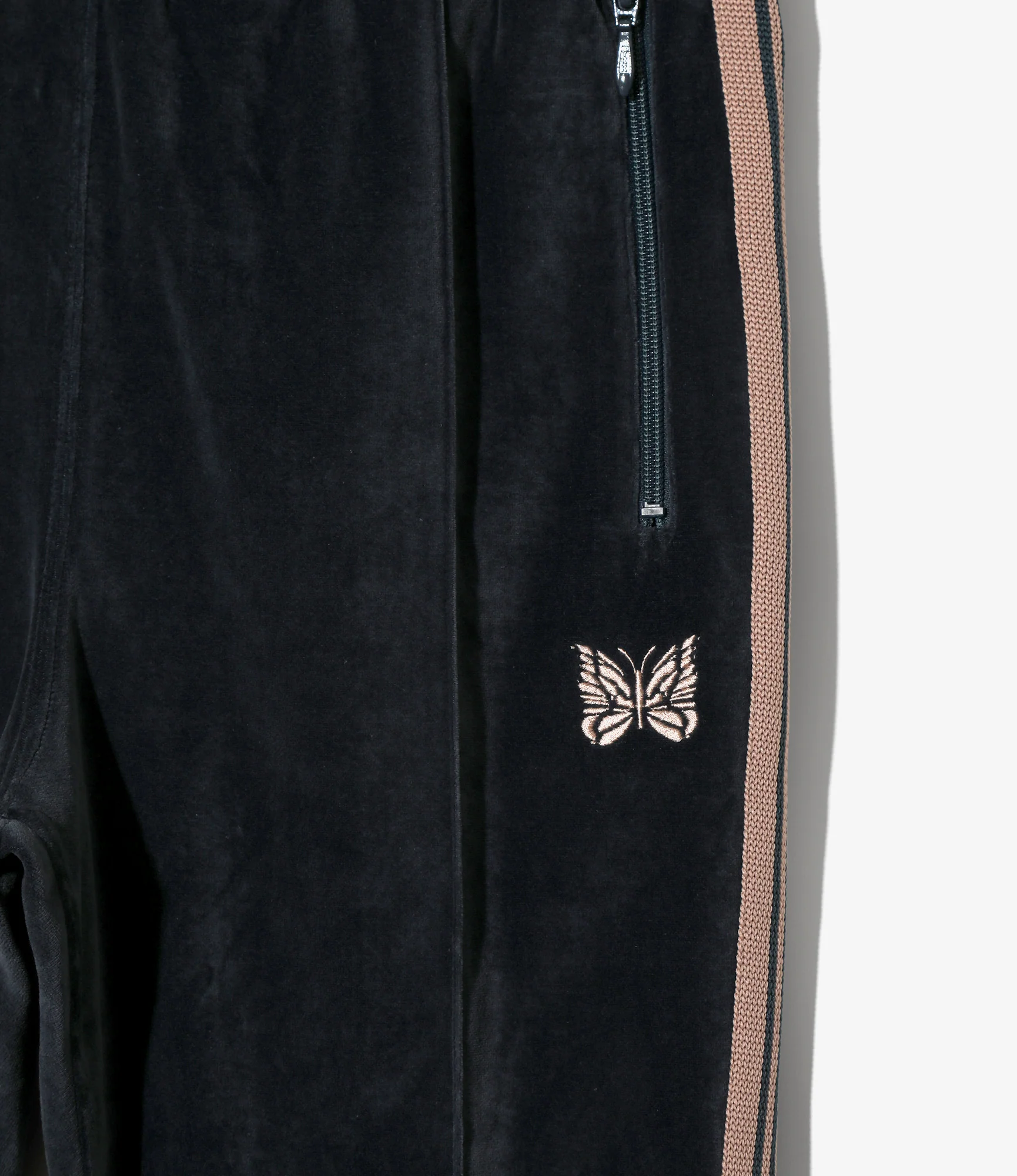 Boot-Cut Track Pant – Steel Blue Velour - Image 3