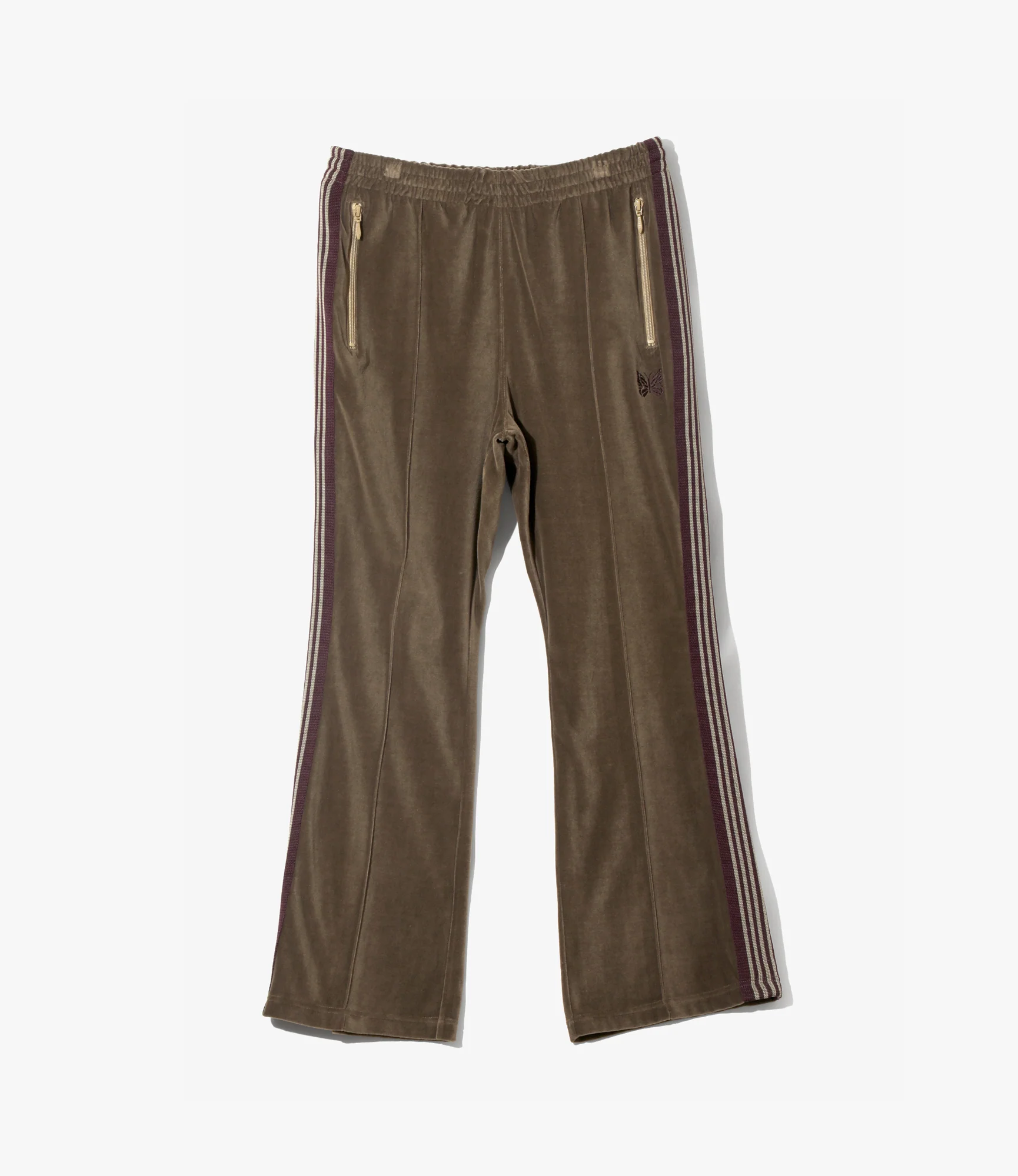Boot-Cut Track Pant – Taupe Velour