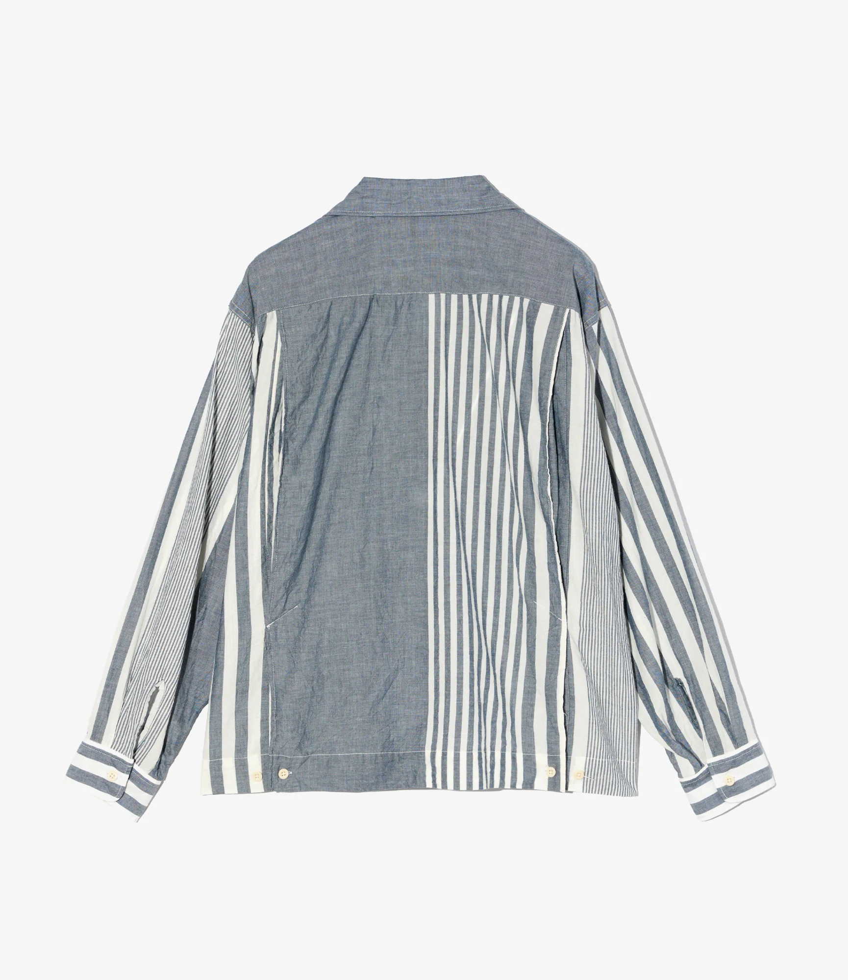 Bowling Shirt – Blue/White Striped Chambray - Image 2