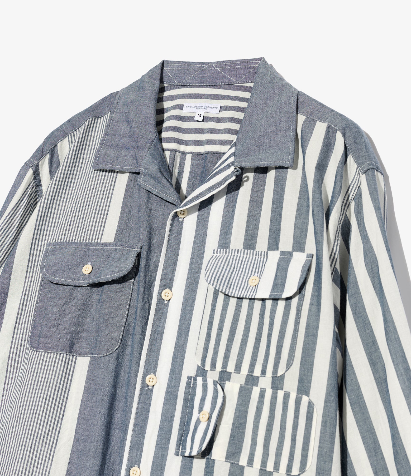 Bowling Shirt – Blue/White Striped Chambray - Image 3