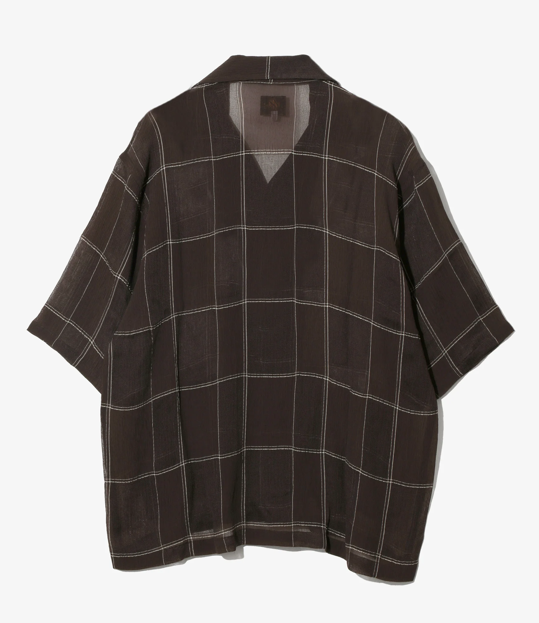 Cabana Short Sleeve Shirt – Brown Plaid Cupra Crepe - Image 3