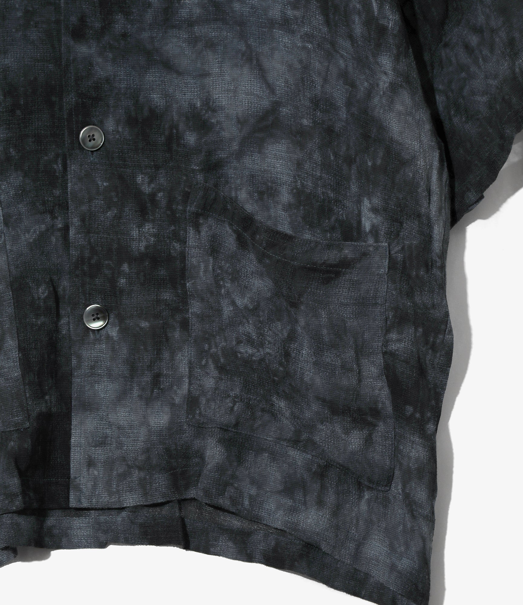 Cabana Short Sleeve Shirt – Charcoal Uneven Dyed Mesh - Image 3