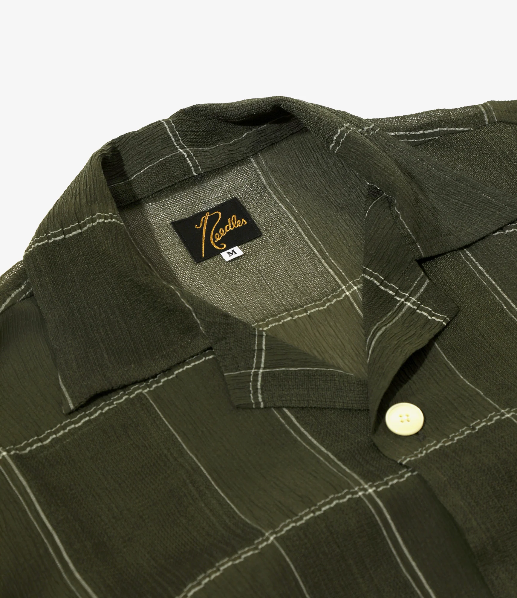 Cabana Short Sleeve Shirt – Olive Plaid Cupra Crepe - Image 2