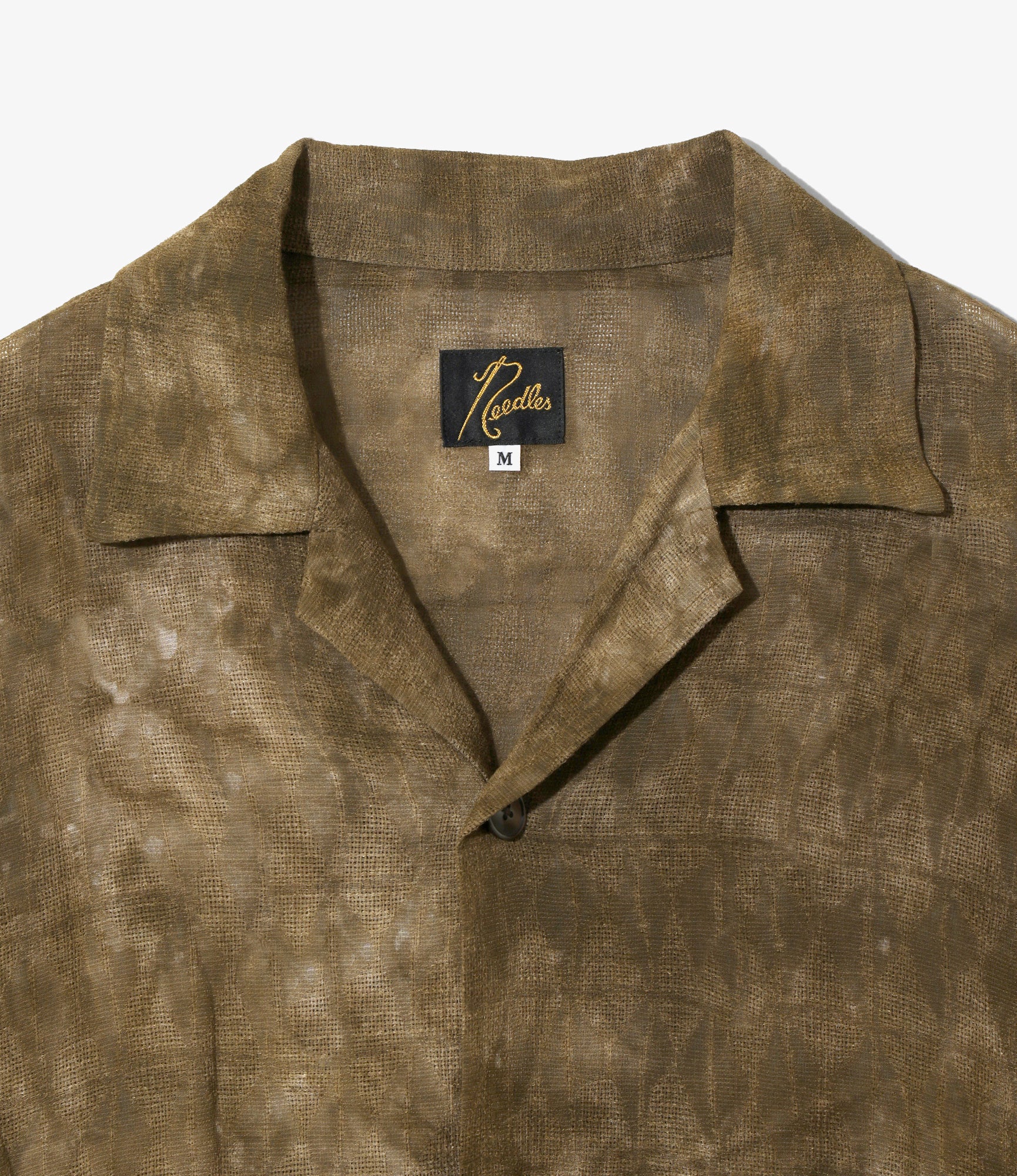 Cabana Short Sleeve Shirt – Olive Uneven Dyed Mesh - Image 2