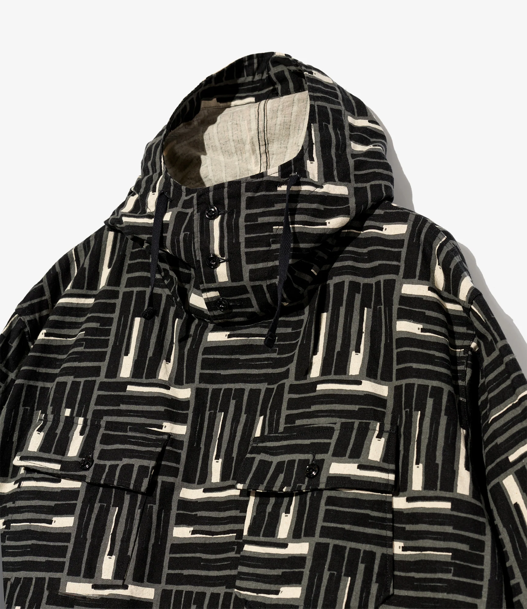 Cagoule Shirt – Black Tile Print Canvas - Image 3