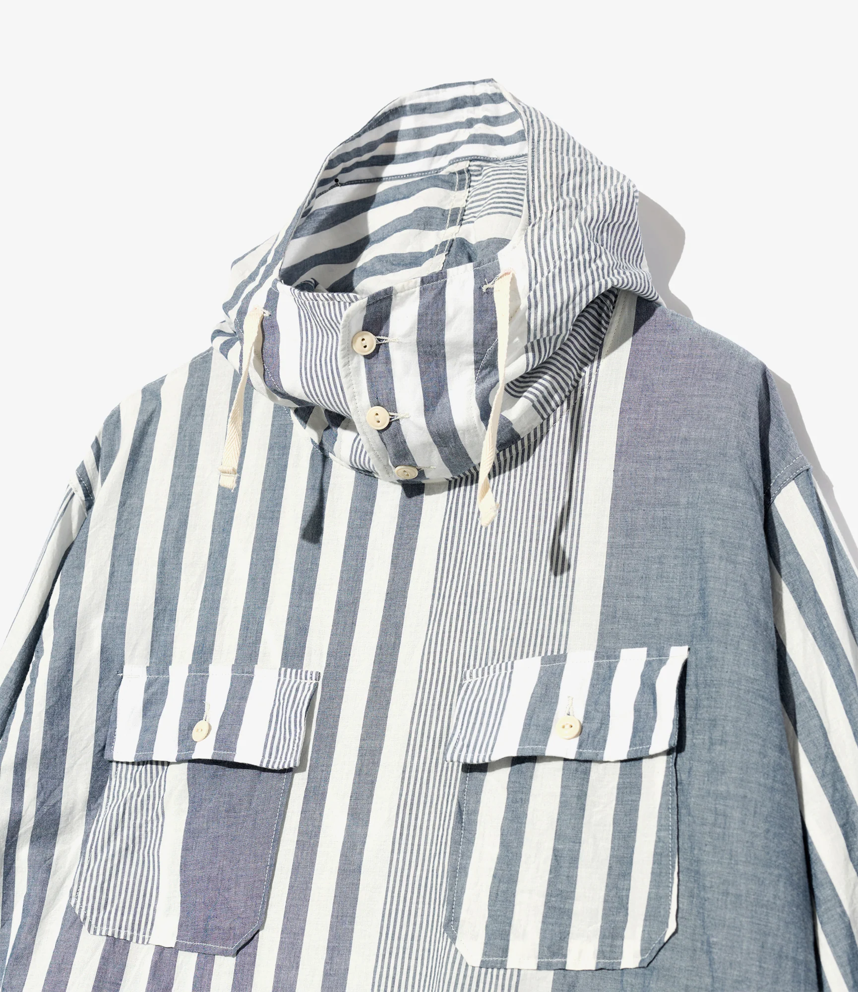 Cagoule Shirt – Blue/White Striped Chambray - Image 4