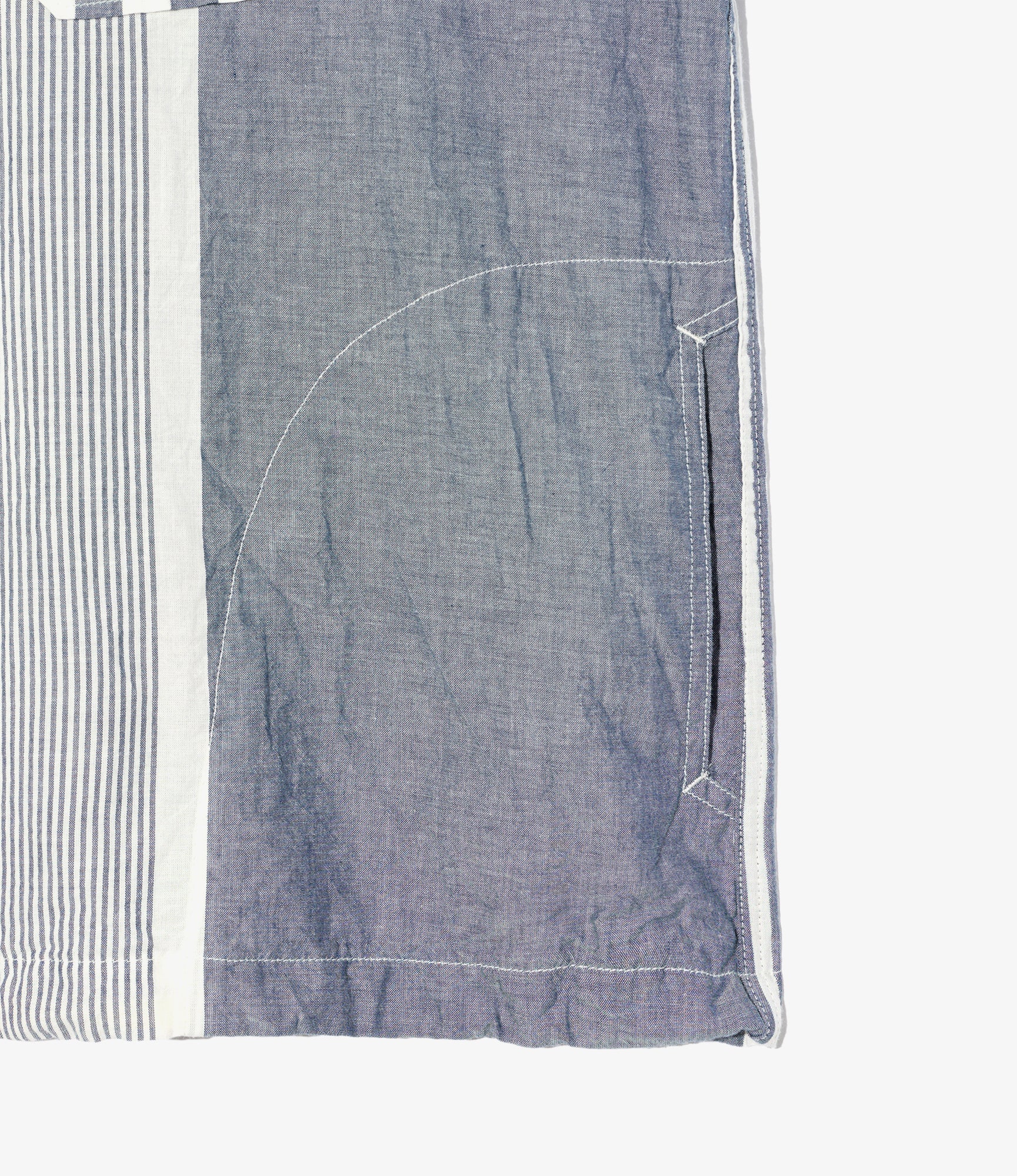 Cagoule Shirt – Blue/White Striped Chambray - Image 5