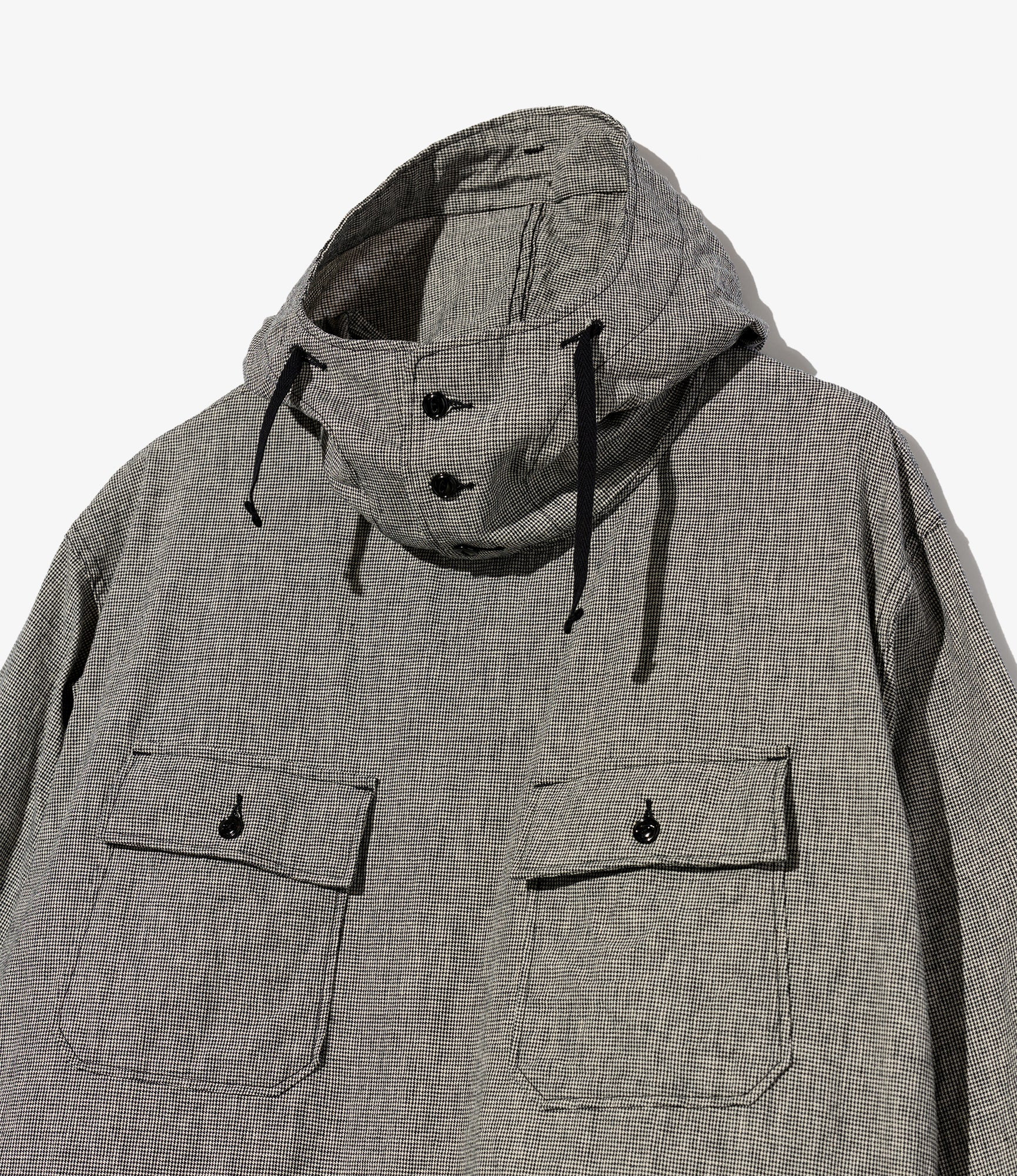 Cagoule Shirt – Grey Houndstooth Cotton/Linen - Image 4
