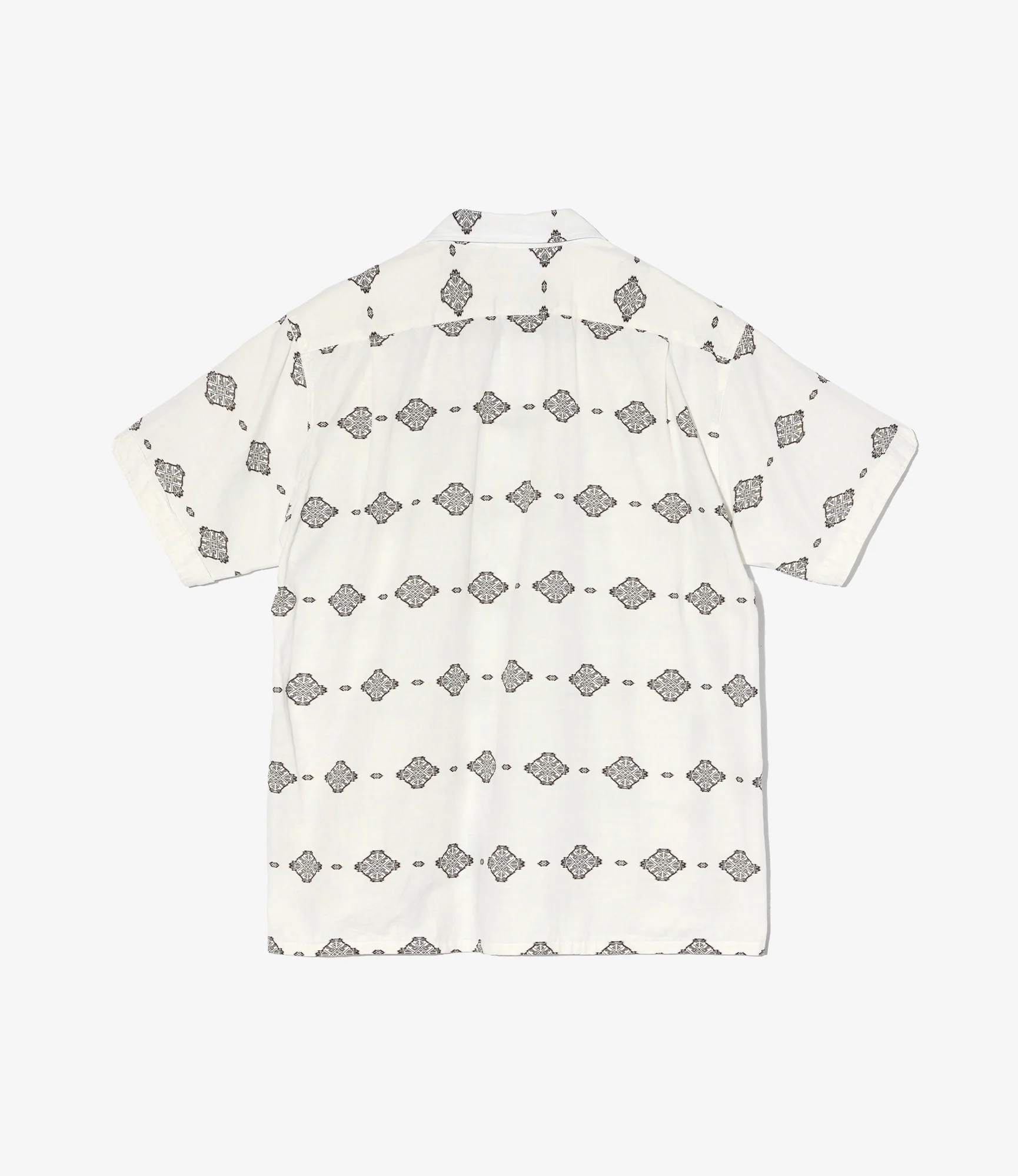 Camp Shirt – White Ikat Print - Image 3