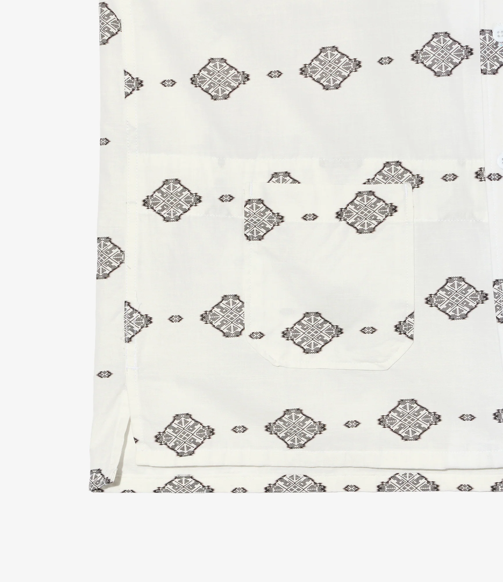 Camp Shirt – White Ikat Print - Image 5