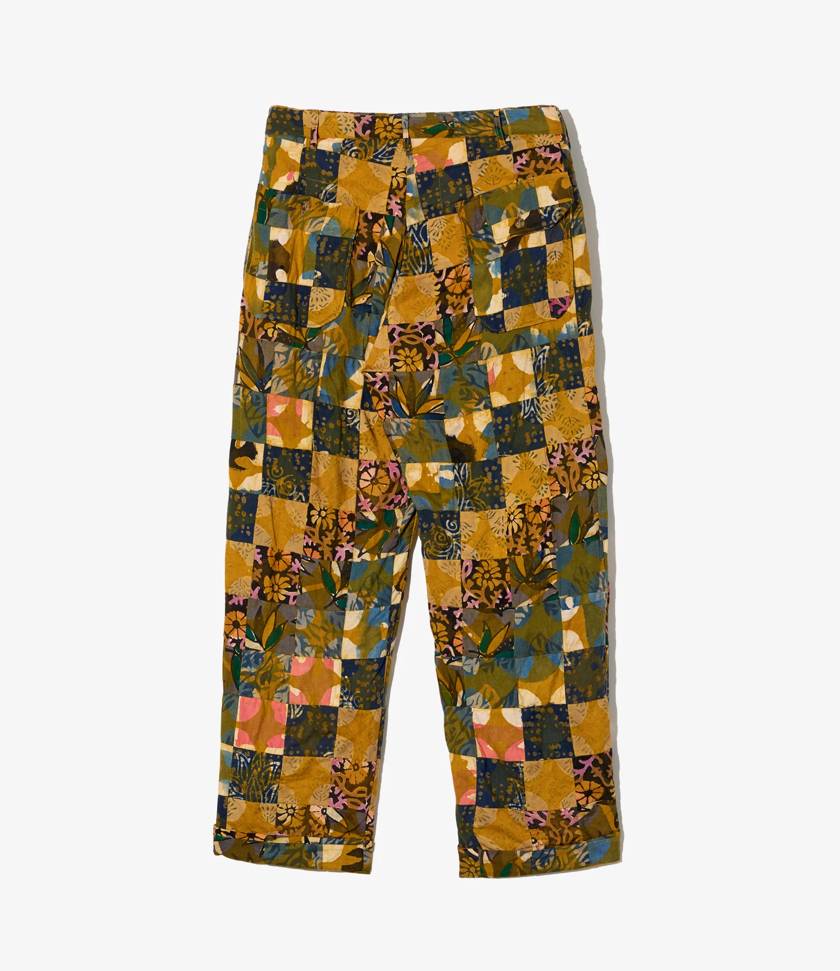 Carlyle Pant – Olive Mixed Pattern Patchwork - Image 2