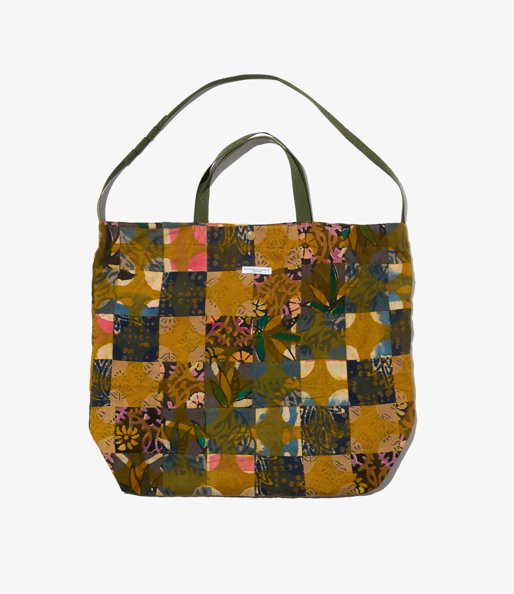 Carry All Tote – Olive Mixed Pattern Patchwork