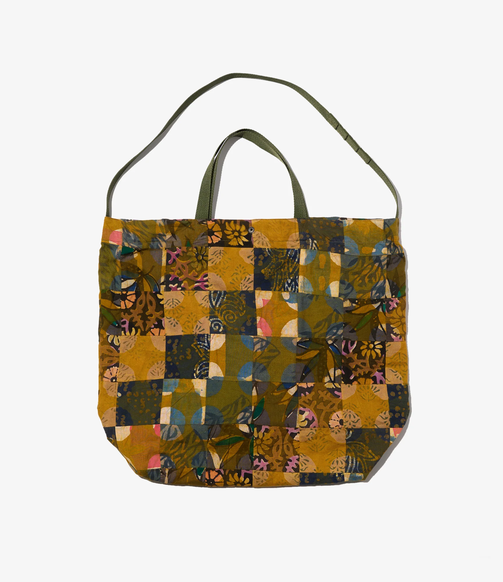 Carry All Tote – Olive Mixed Pattern Patchwork - Image 2