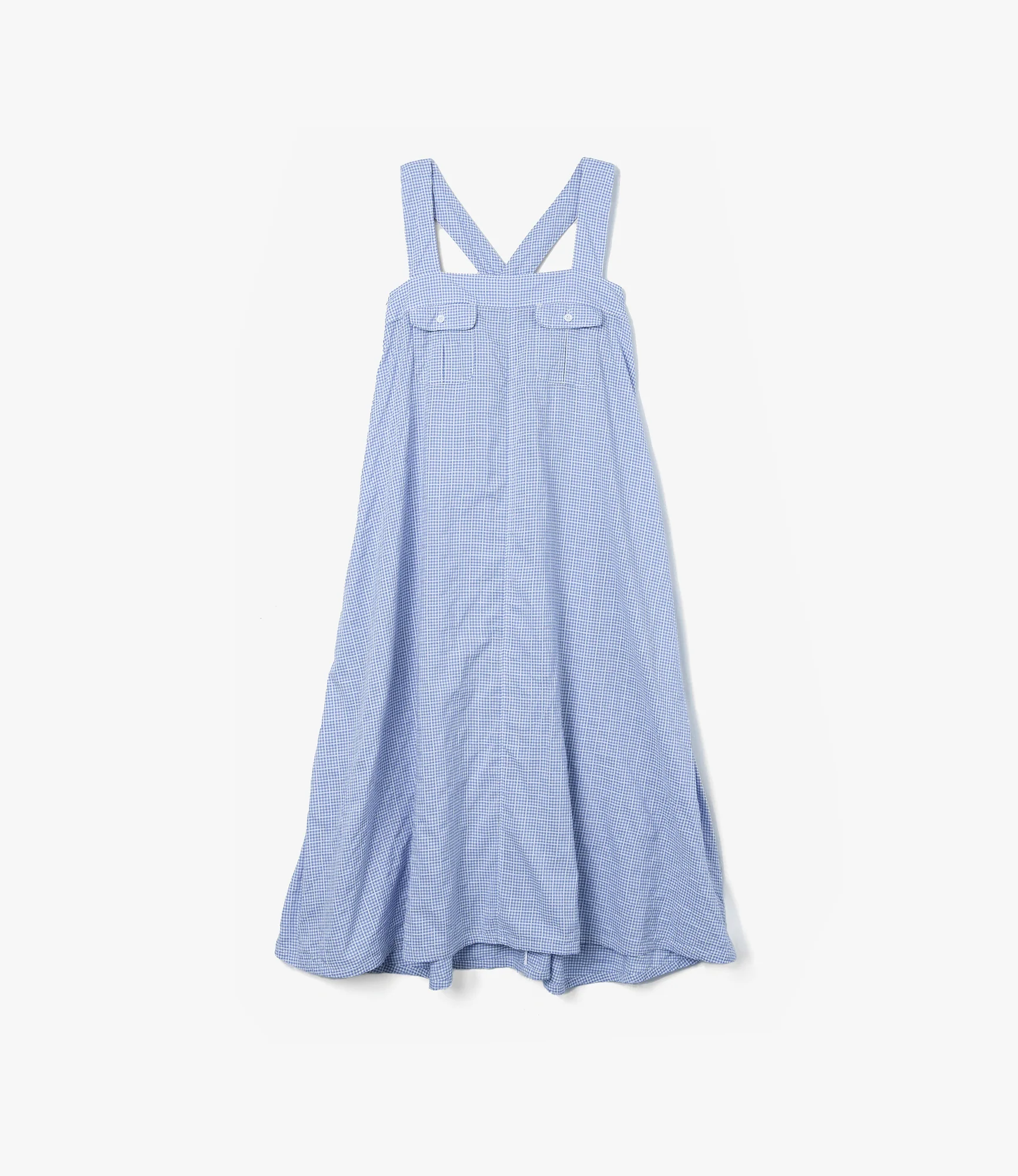 Cinch Dress – Light Blue Windowpane Gingham