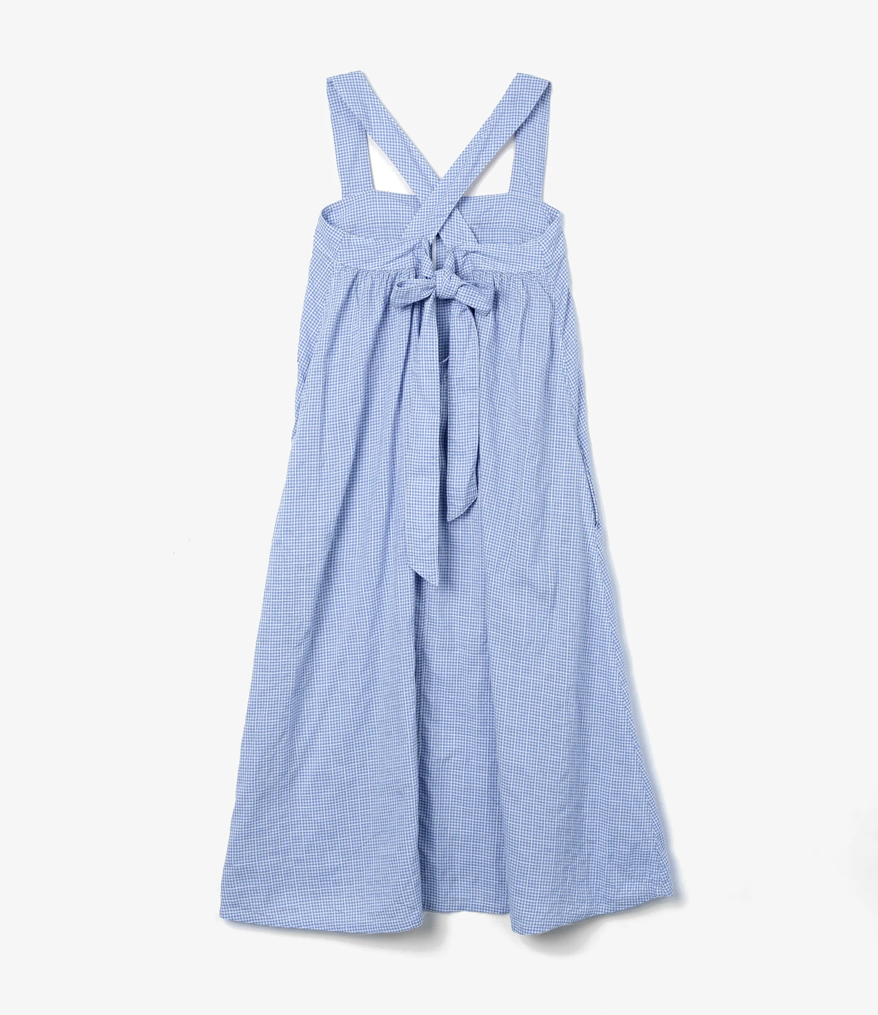 Cinch Dress – Light Blue Windowpane Gingham - Image 2
