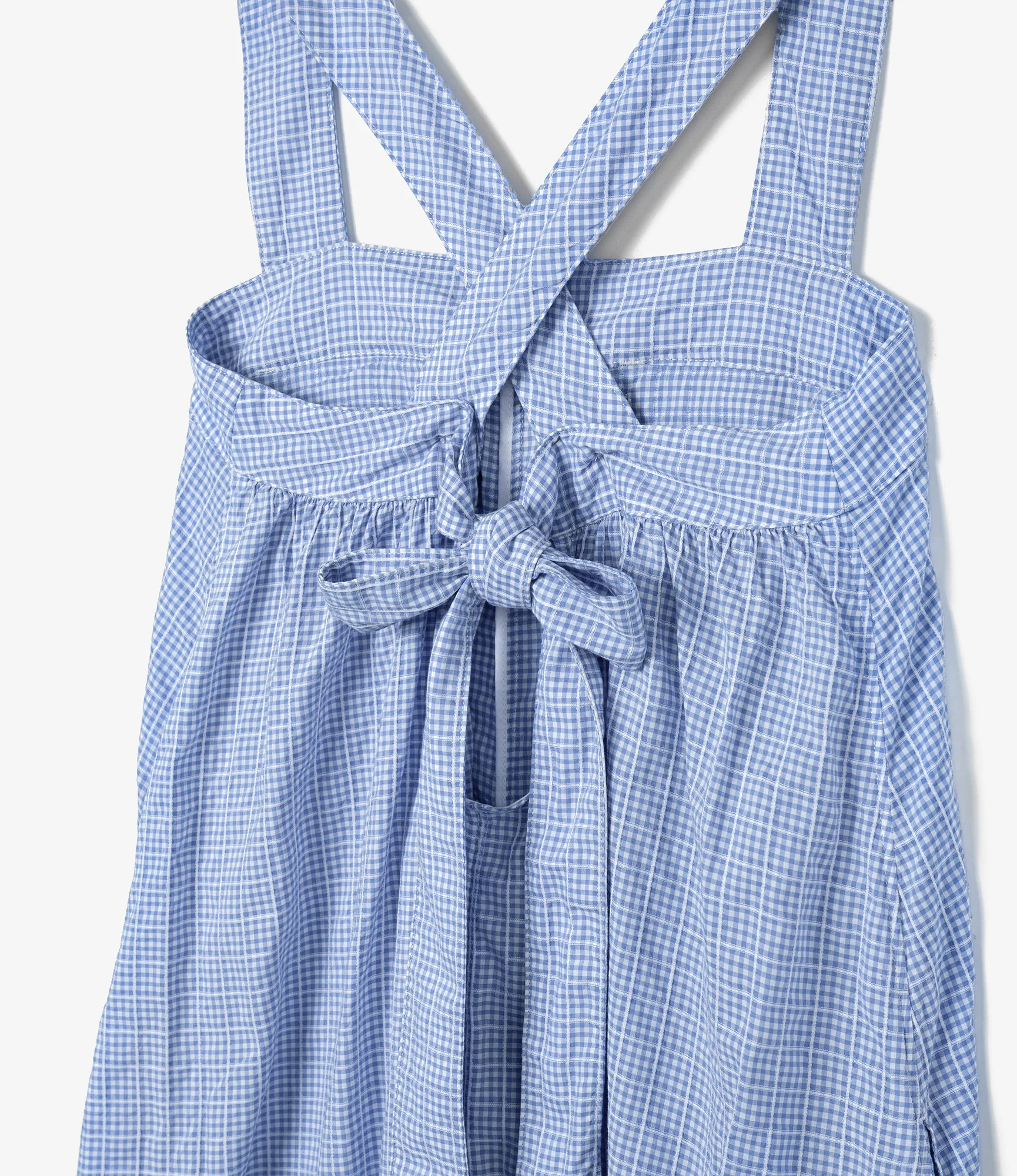 Cinch Dress – Light Blue Windowpane Gingham - Image 4