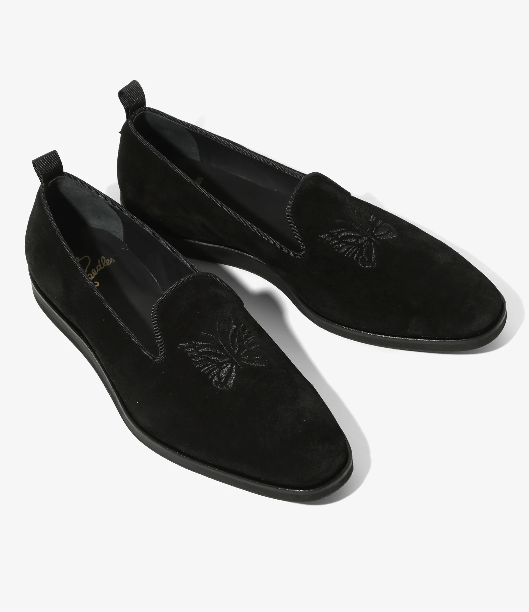 Papillon Embroidered Slip-On – Black Suede - Image 2
