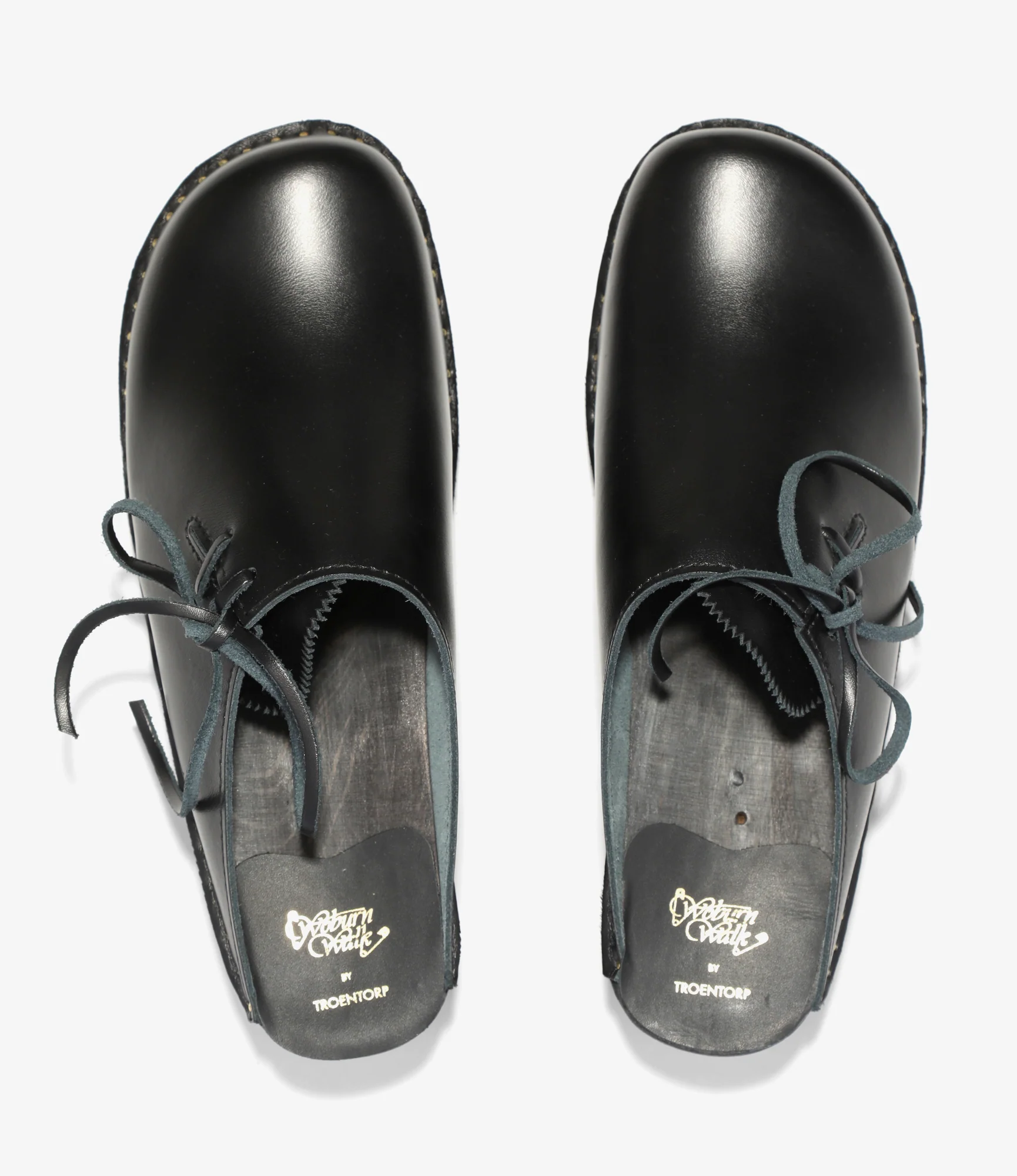 'Alps' Side Lace Clog – Black Leather - Image 4