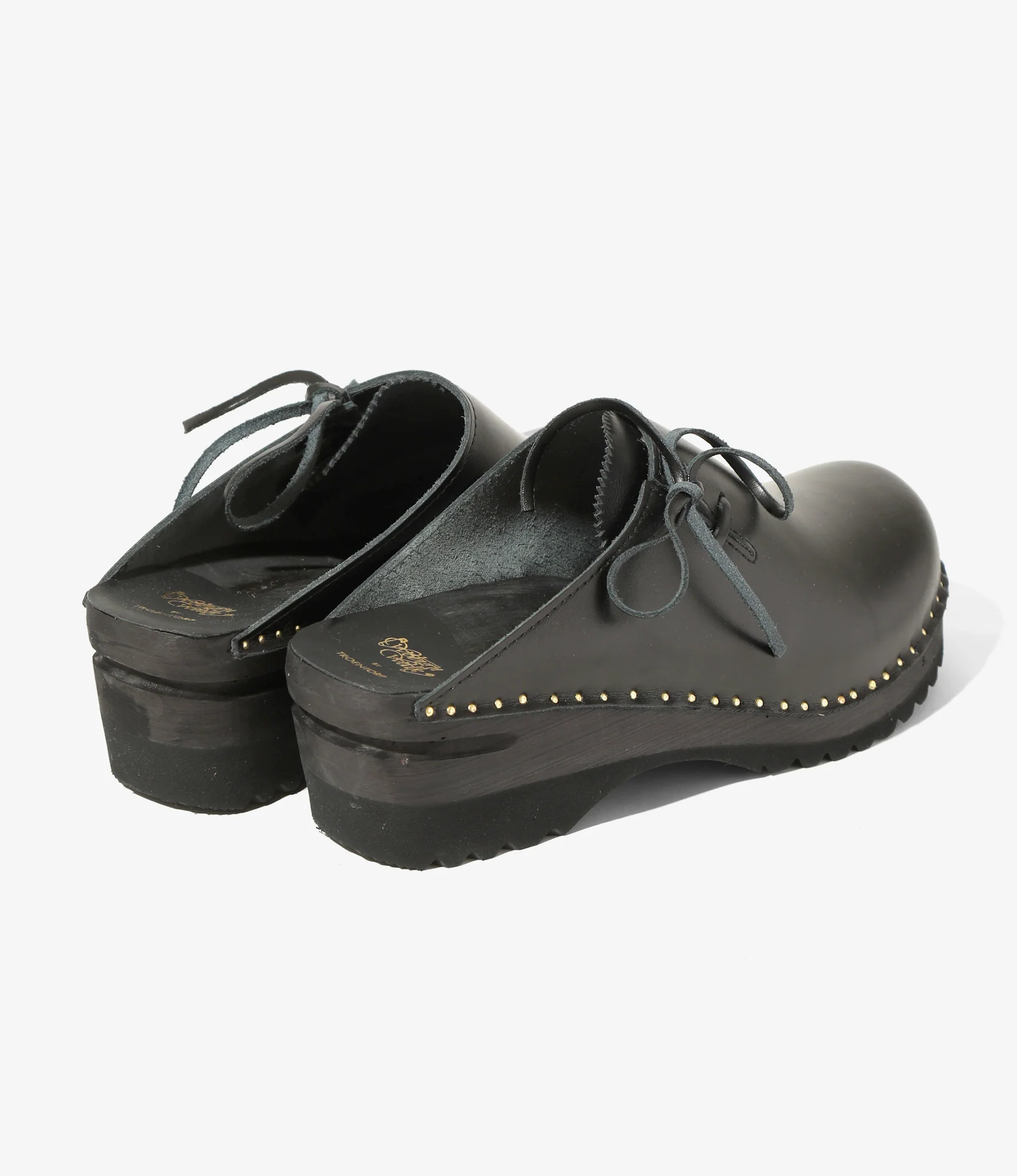'Alps' Side Lace Clog – Black Leather - Image 6