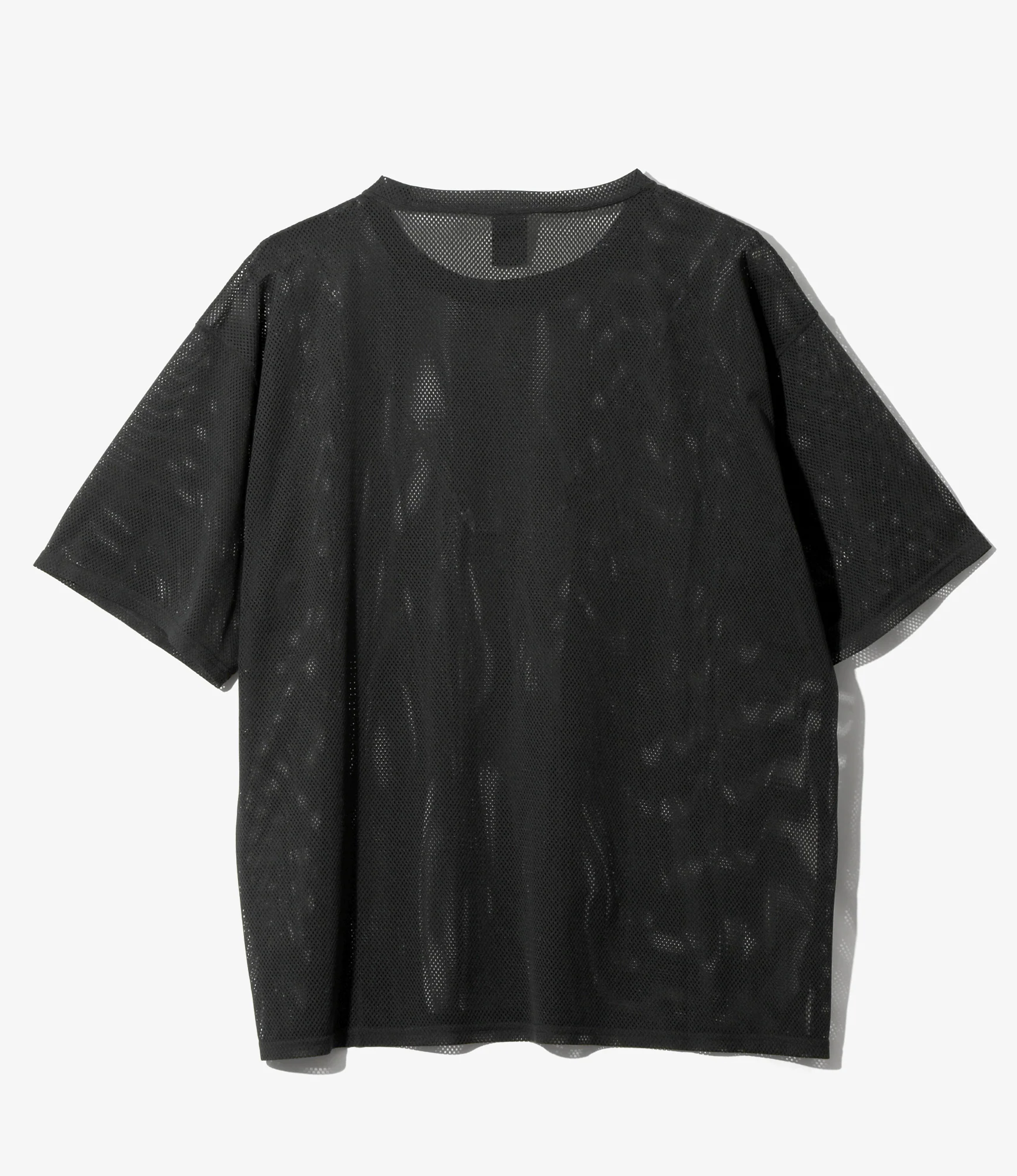 Short Sleeve Crew Neck – Black Knit Mesh - Image 3