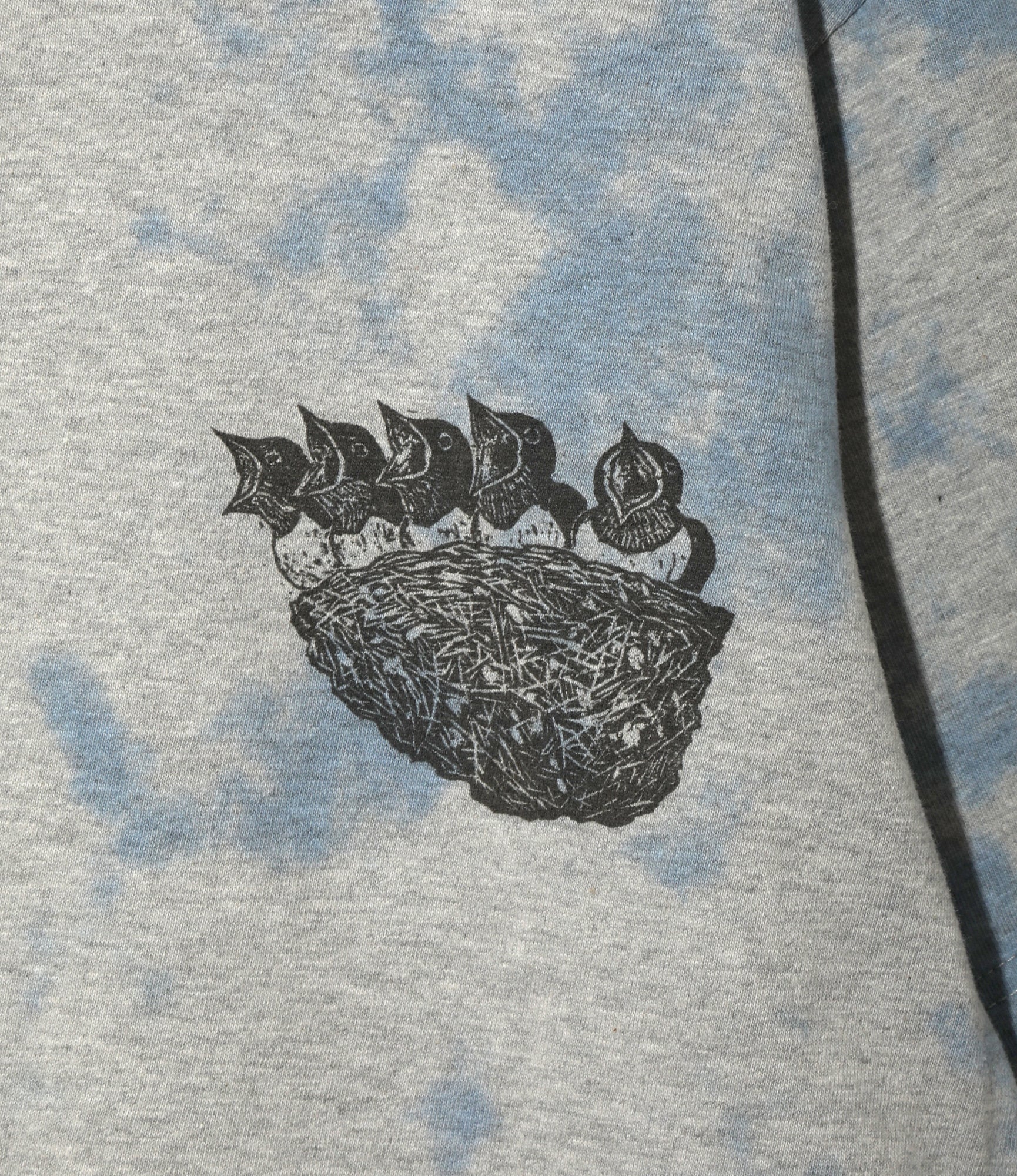 Crew Neck T-Shirt – Blue 'Swallow' Print Jersey - Image 2