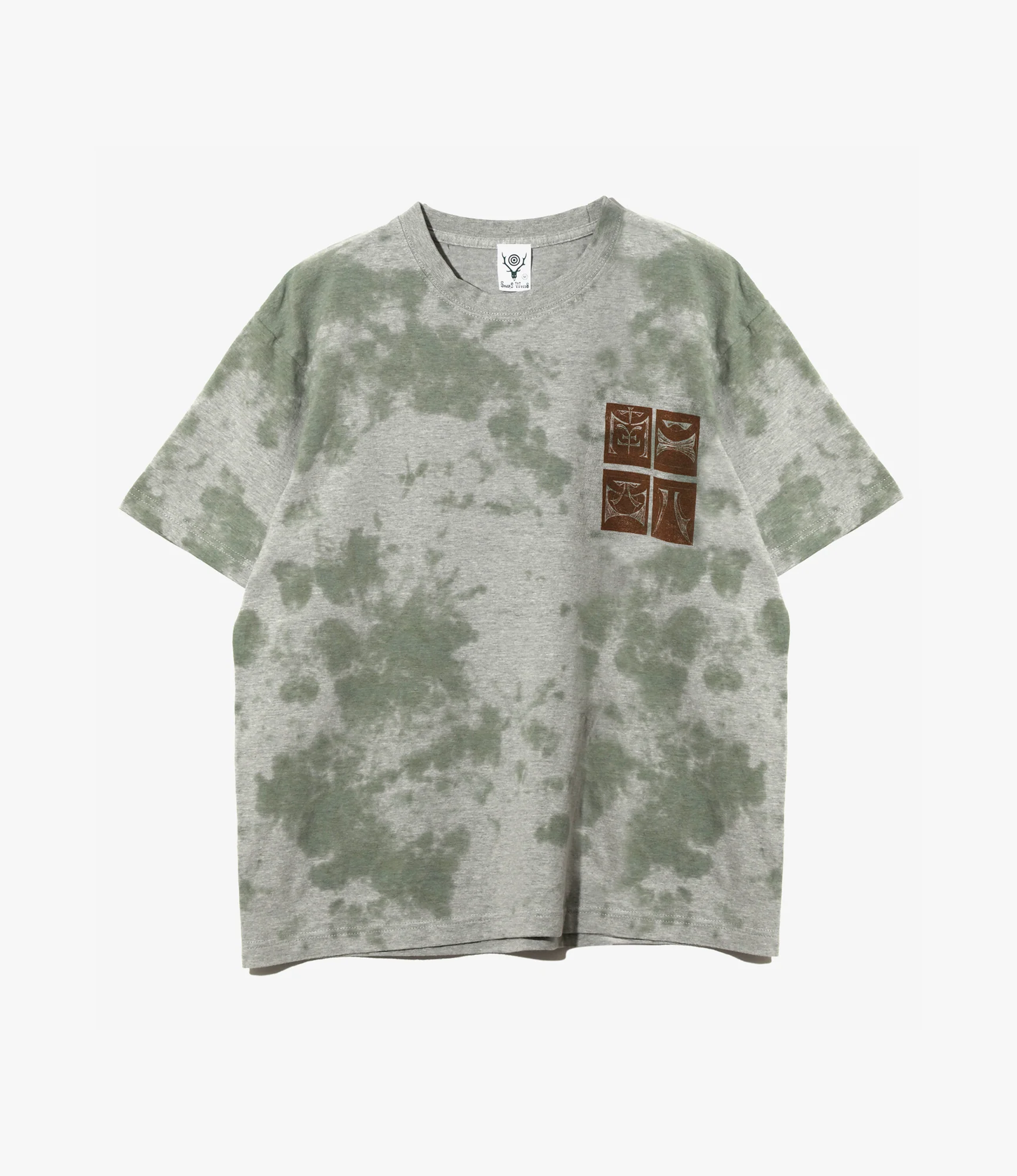 Crew Neck T-Shirt – Green 'Pineapple' Print Jersey