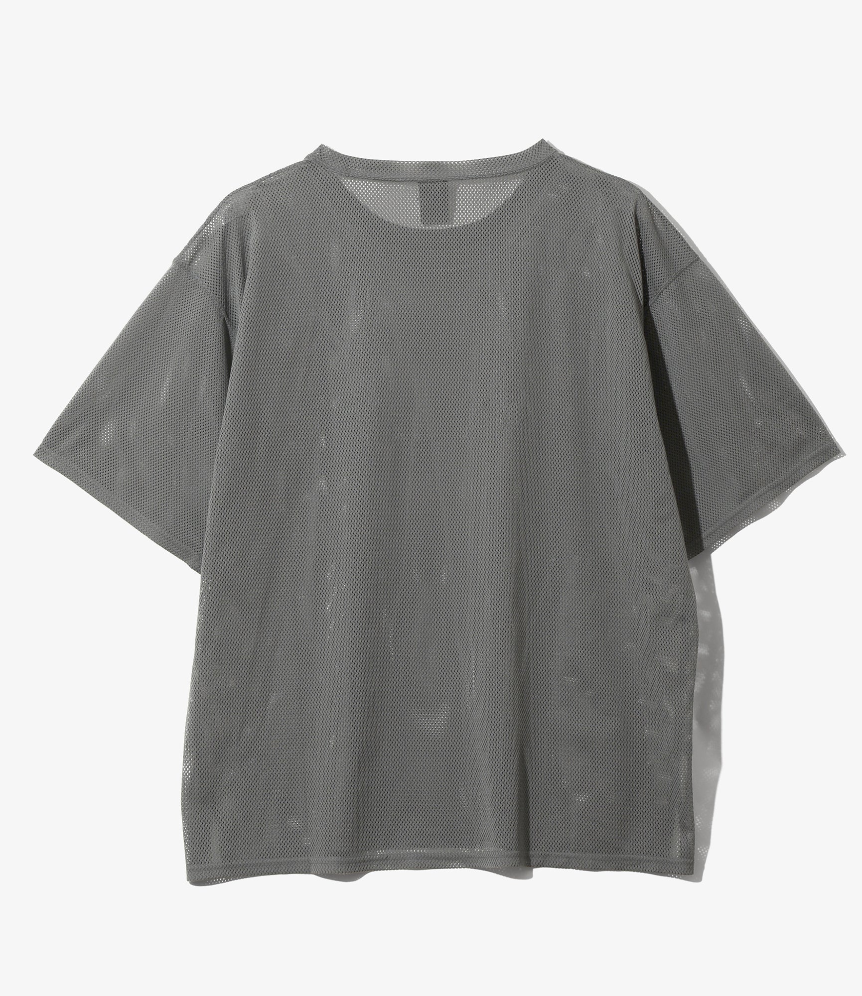 Short Sleeve Crew Neck – Grey Knit Mesh - Image 3