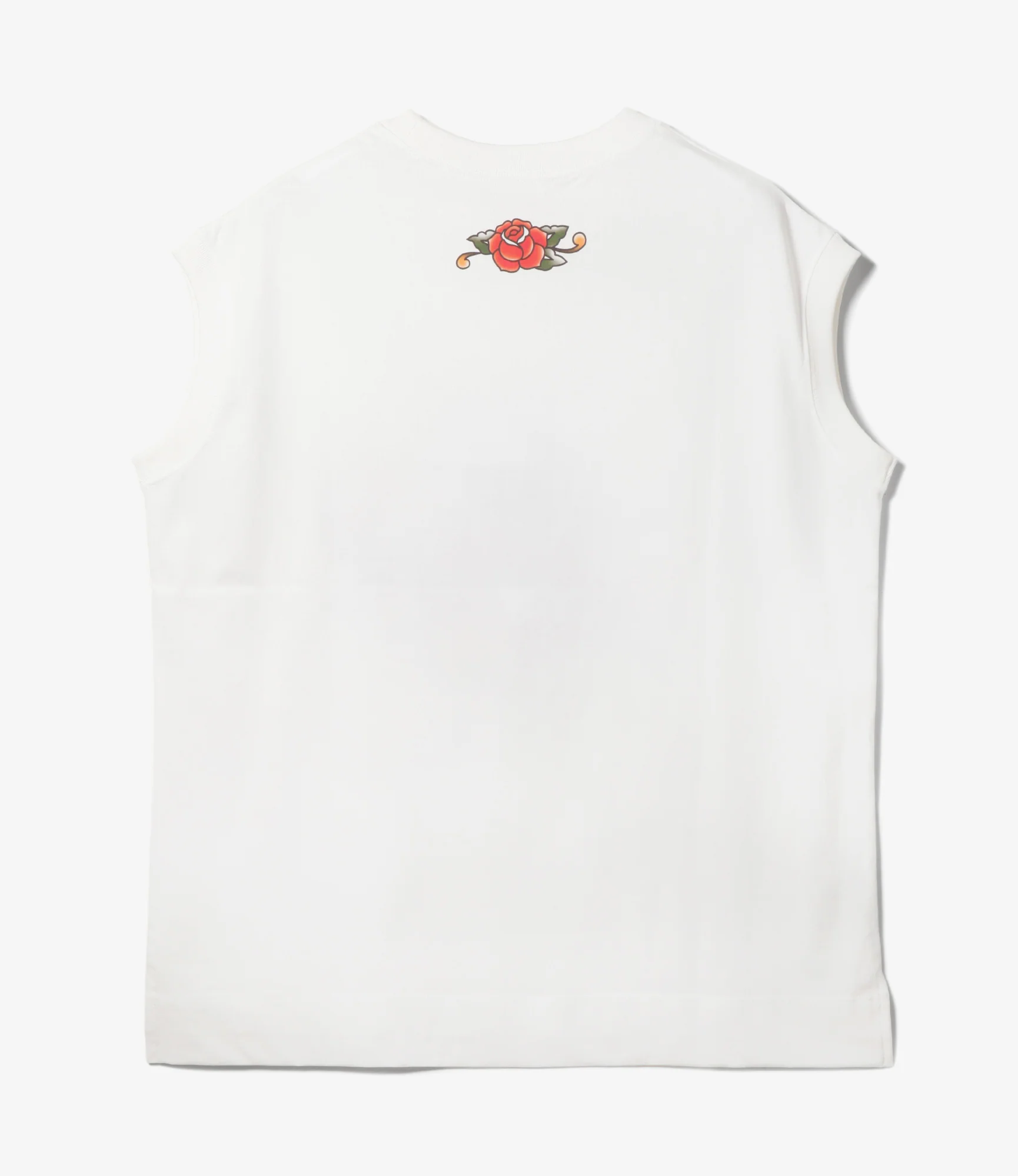 Crew Neck T-Shirt – White 'Tattoo' Print - Image 3