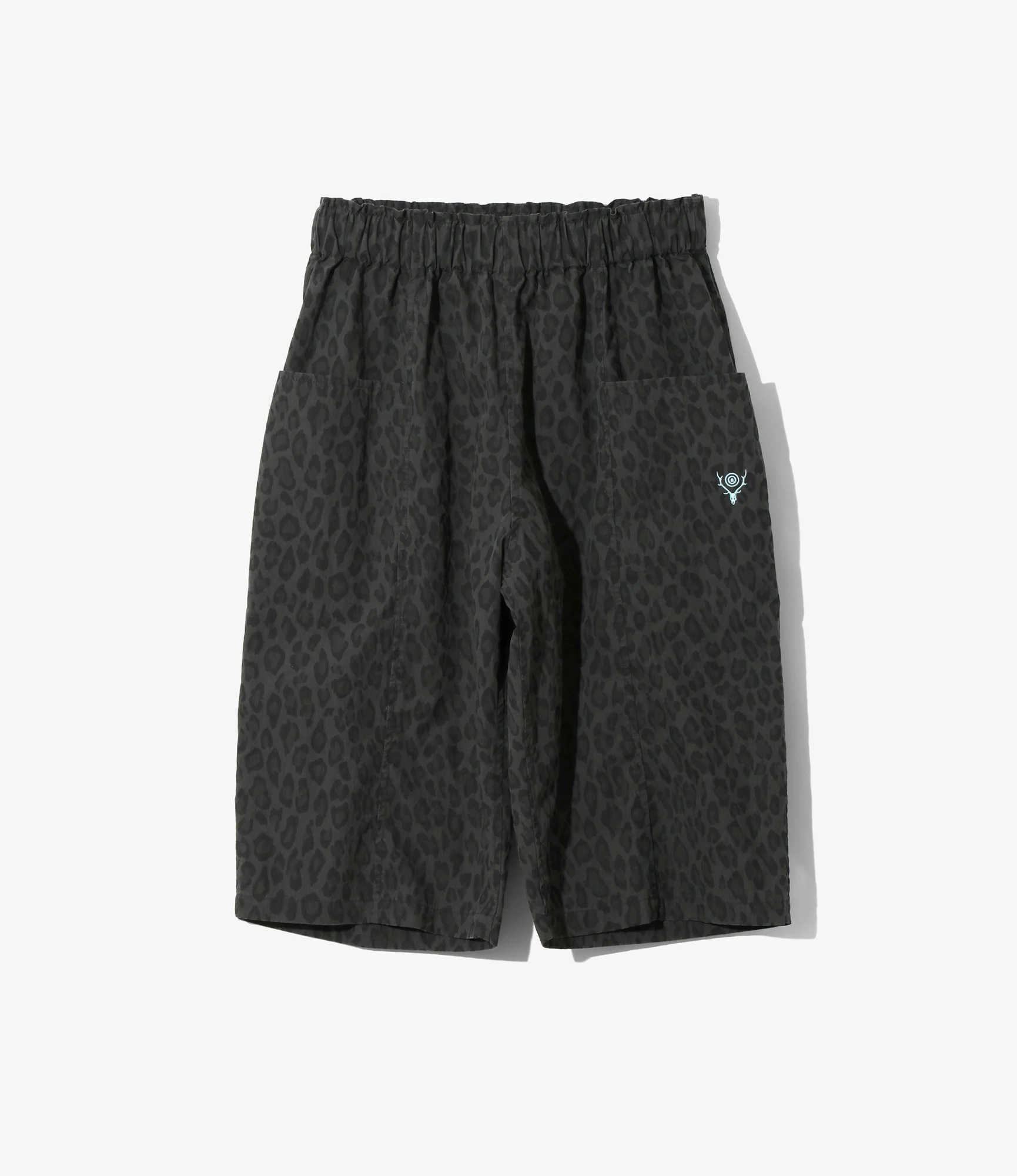 Cropped Army String Pant – Charcoal Leopard Poplin