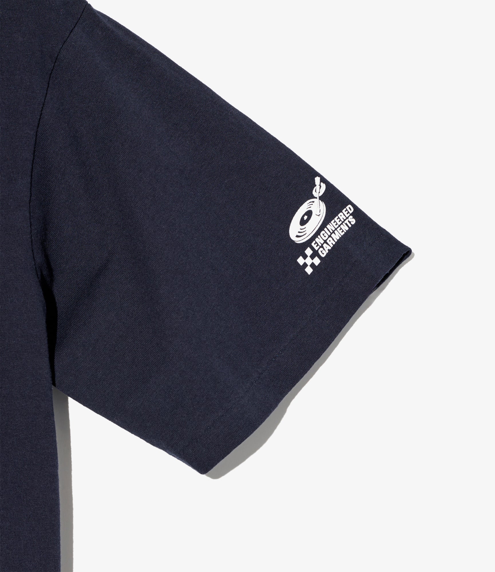 Cross Neck T–Shirt – Navy 'Flower' Print - Image 2
