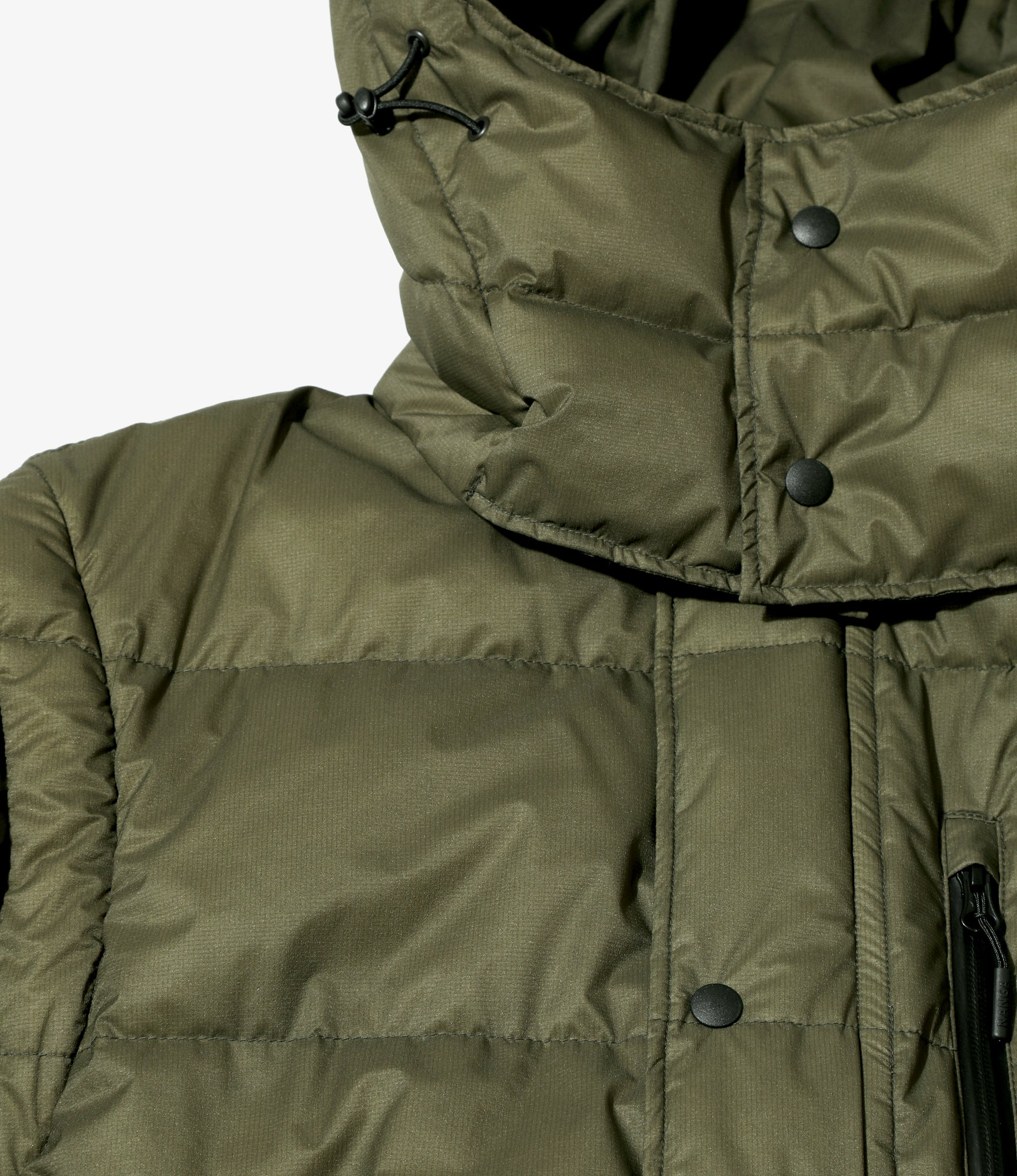 Detachable Down Coat – Khaki Nylon - Image 2
