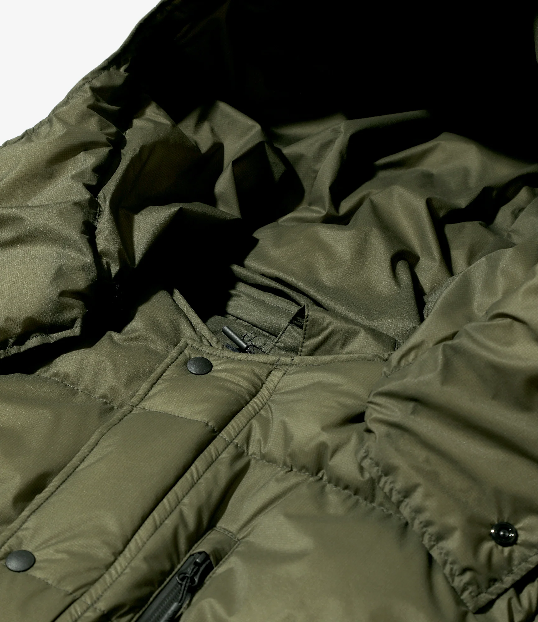 Detachable Down Coat – Khaki Nylon - Image 3