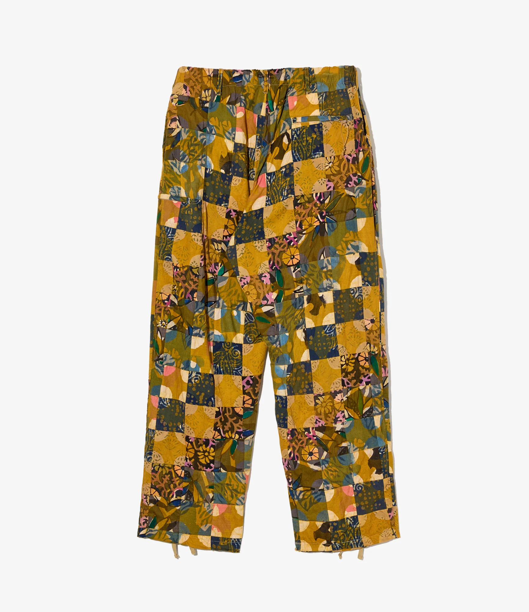 Drawstring Pant – Olive Mixed Pattern Patchwork - Image 2