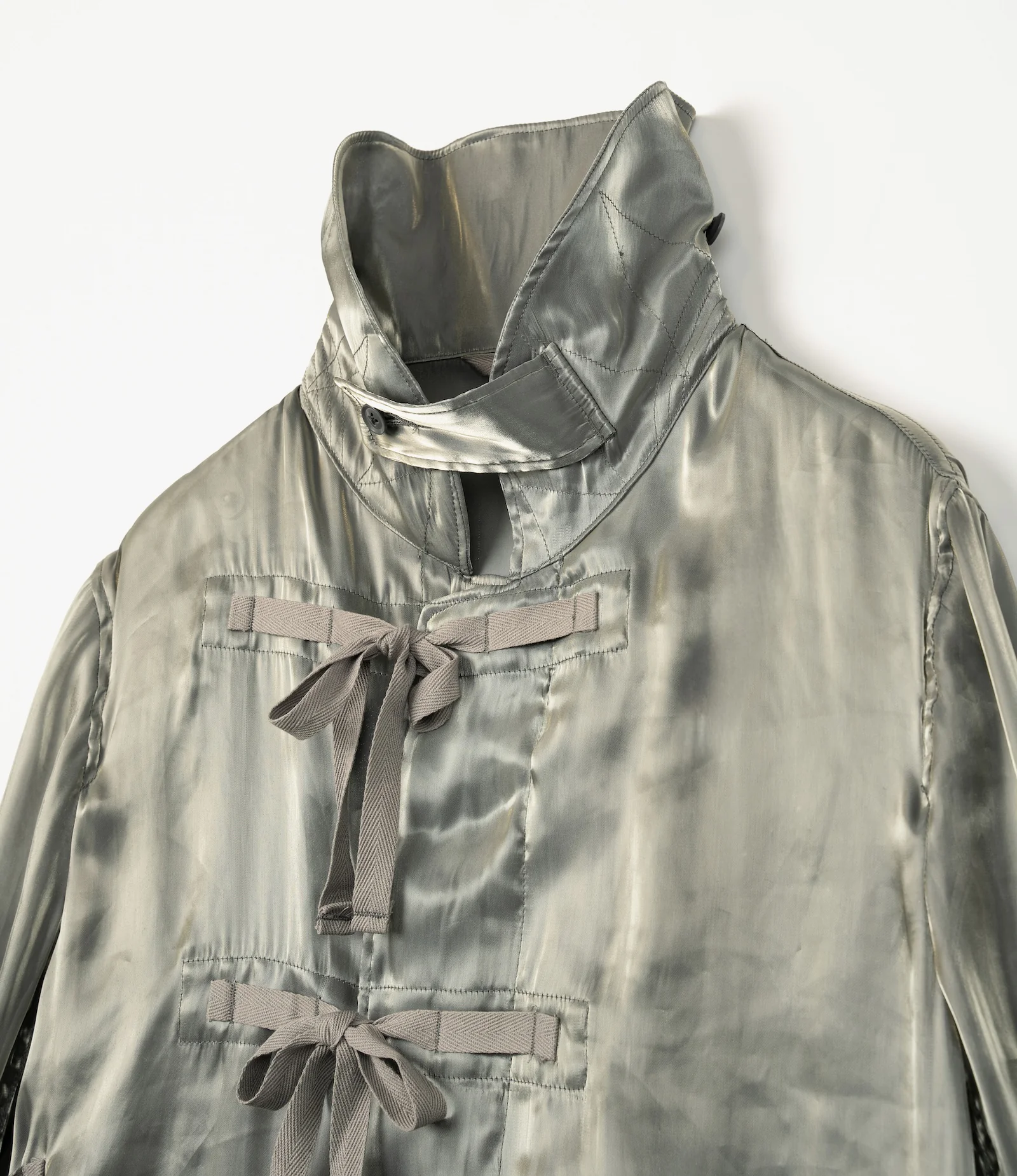 Duffle Dress – Grey Satin Weave - Image 4