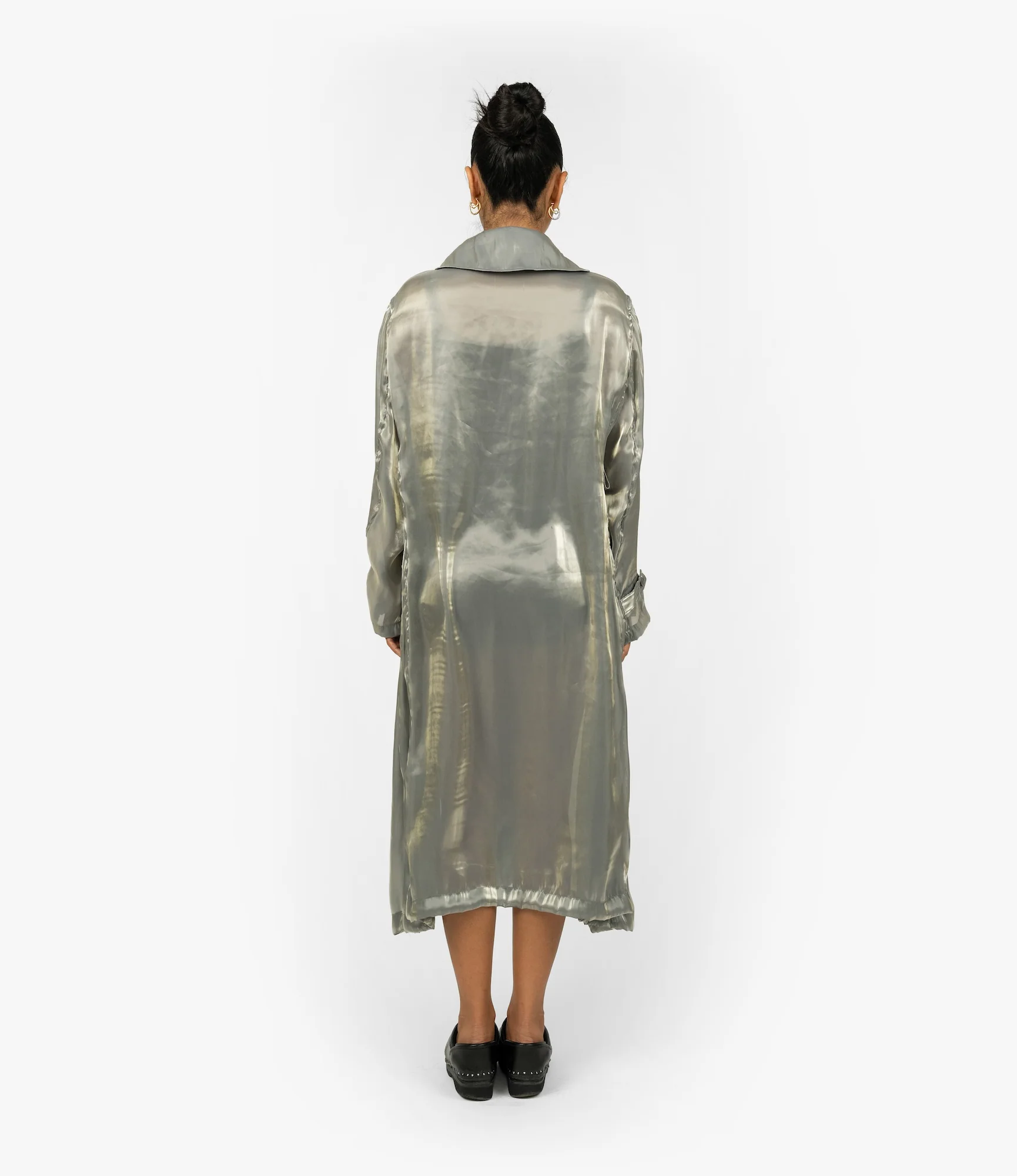 Duffle Dress – Grey Satin Weave - Image 6