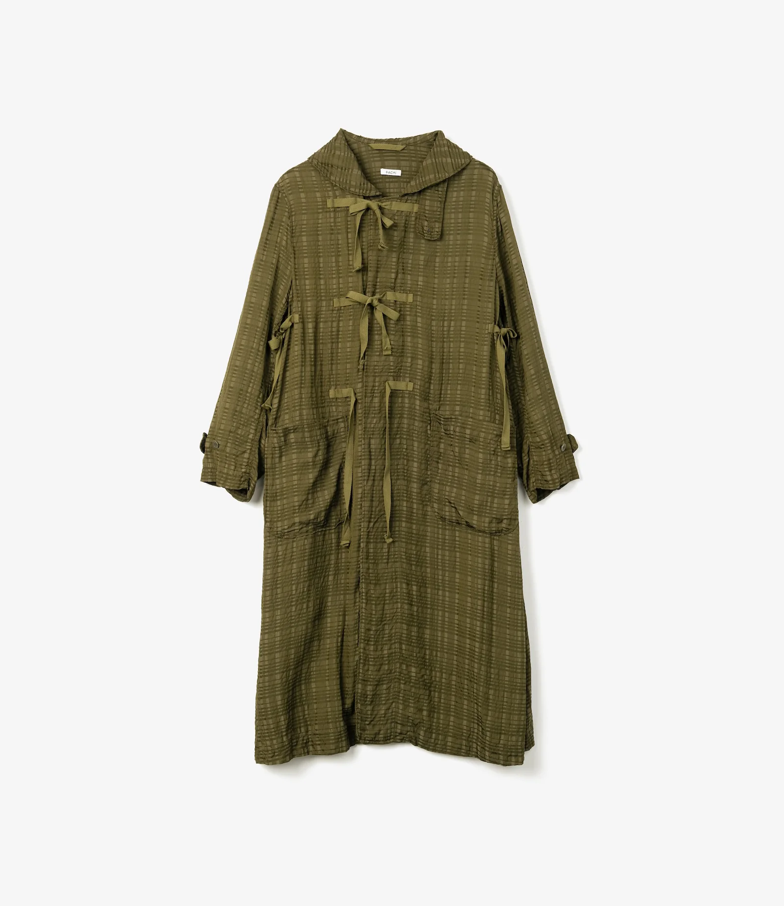 Duffle Dress – Olive Check Rayon Cotton